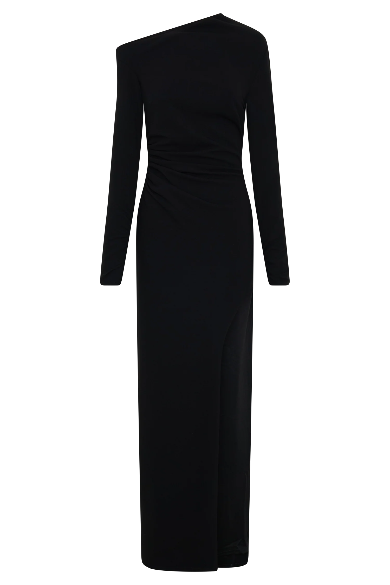 Thalyn Crepe Maxi Dress With Split - Black