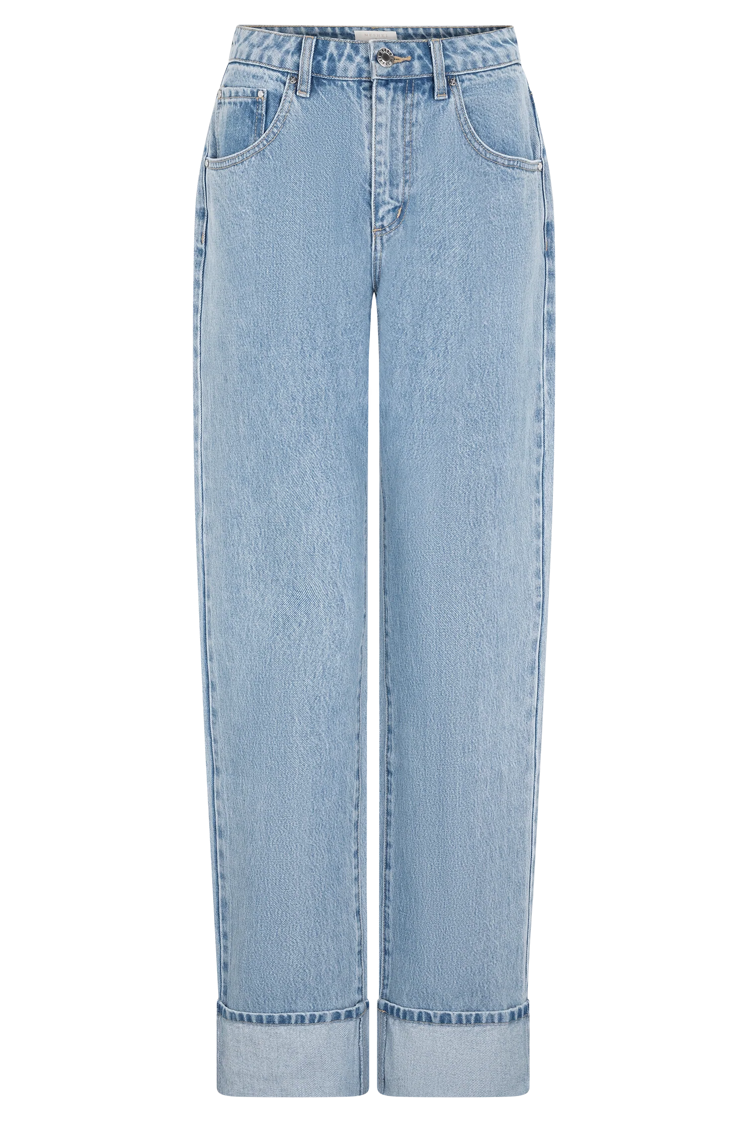 Kirralee Straight Leg Cuffed Jeans - Classic Blue