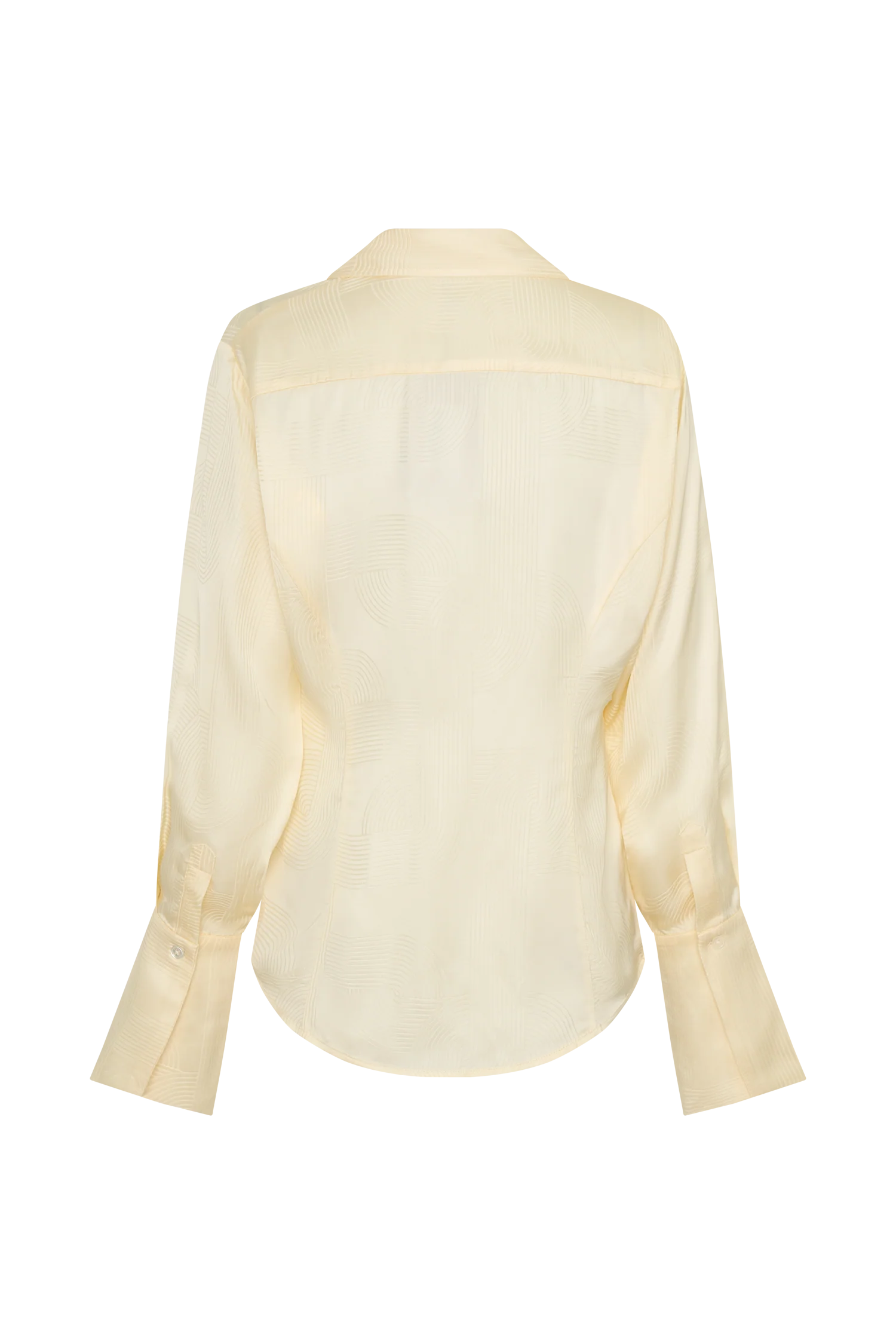 Gia Long Sleeve Satin Shirt - Buttermilk