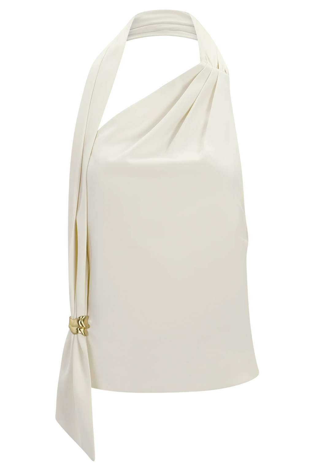 Marina Halter Top With Hardware - Ivory