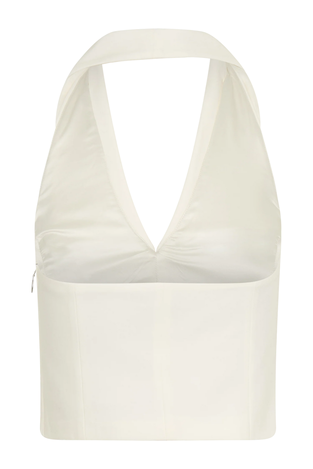 Calla Collared Sleeveless Halter Top - Ivory