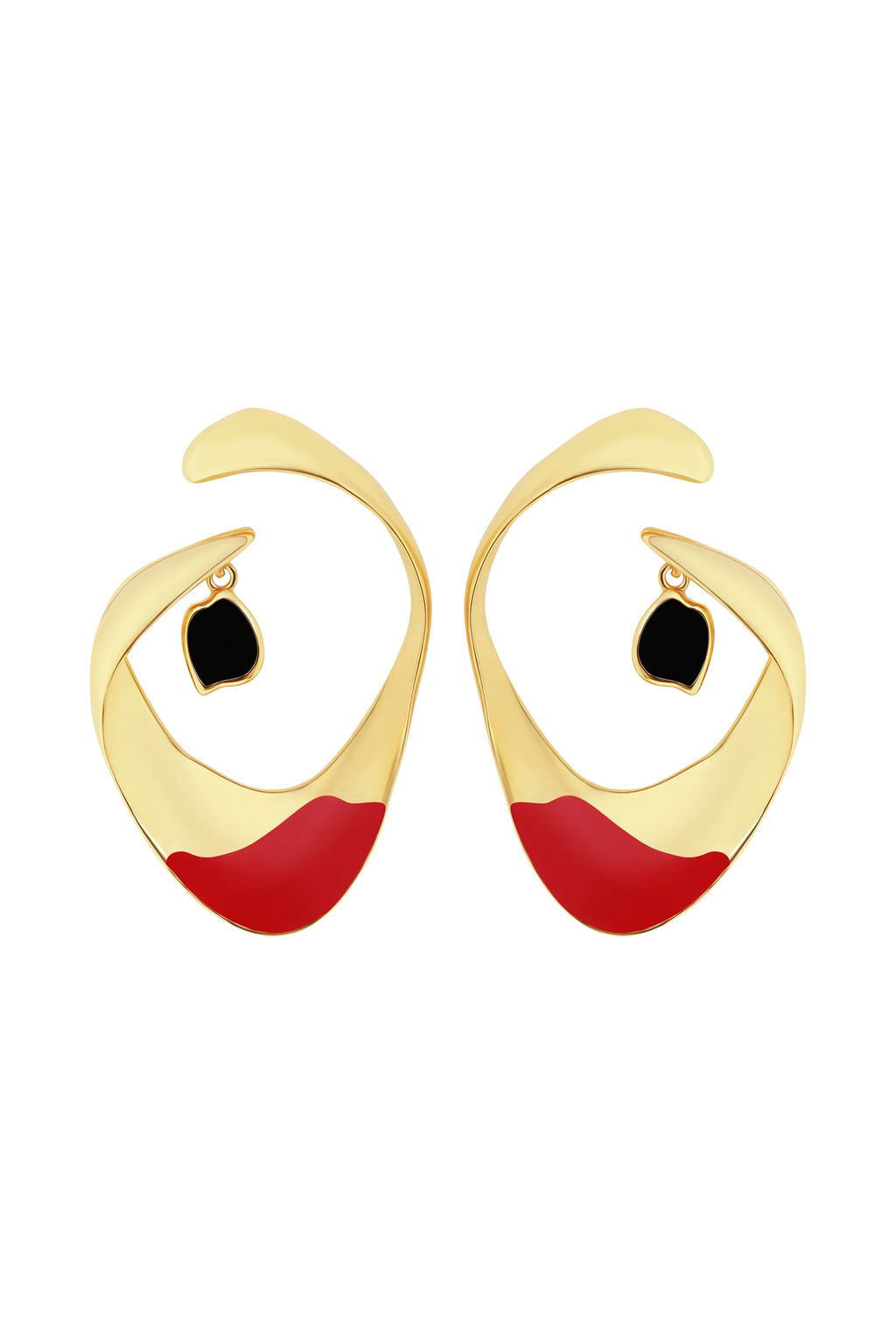 Marna Large Hoop Earrings With Stones - Gold
