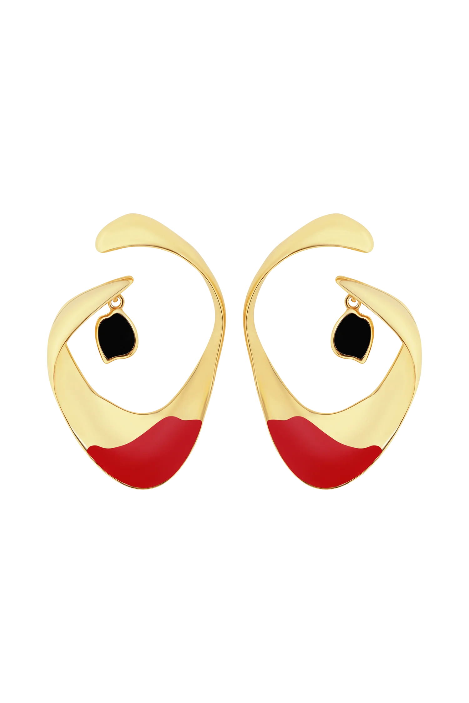 Marna Large Hoop Earrings With Stones - Gold