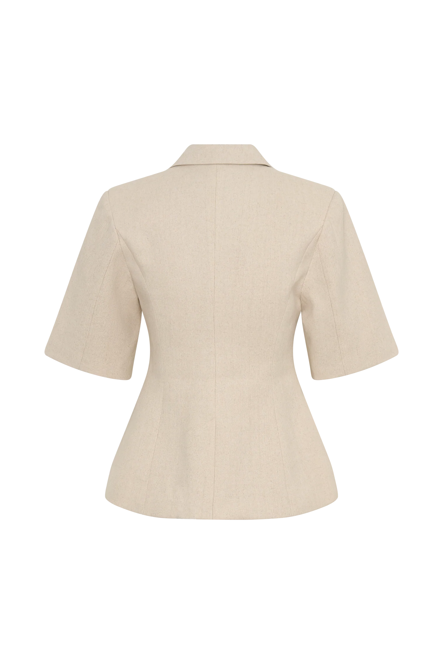 Martine Short Sleeve Linen Top - Natural