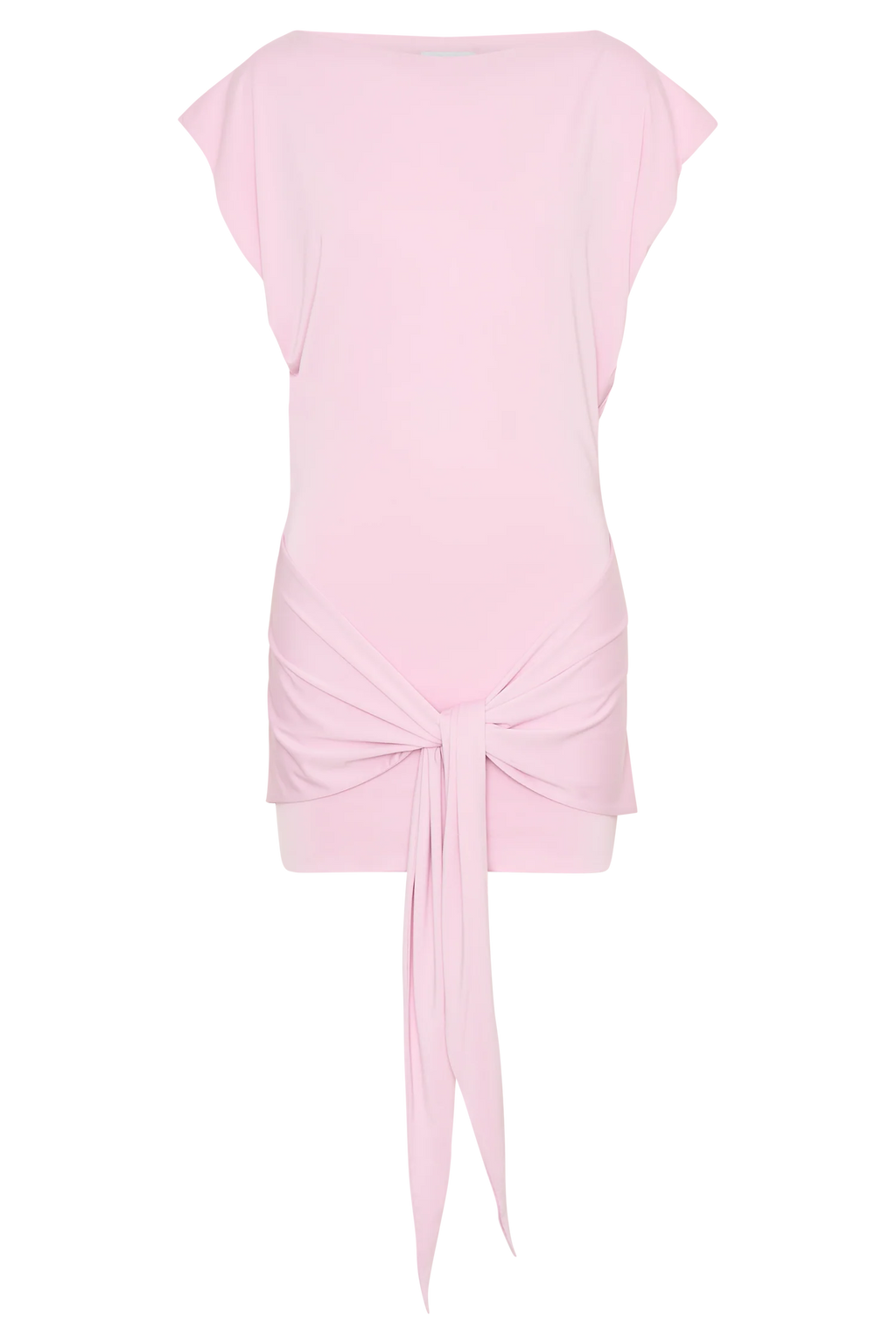 Maiara Shortsleeve Slinky Tie Mini Dress - Pink