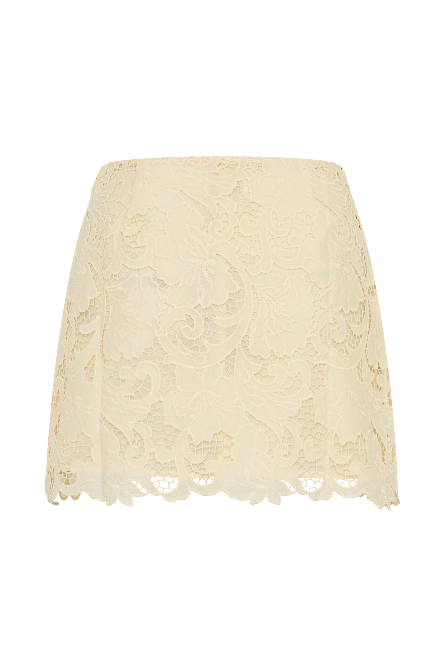 Tessa Broderie Mini Skirt - Lemon