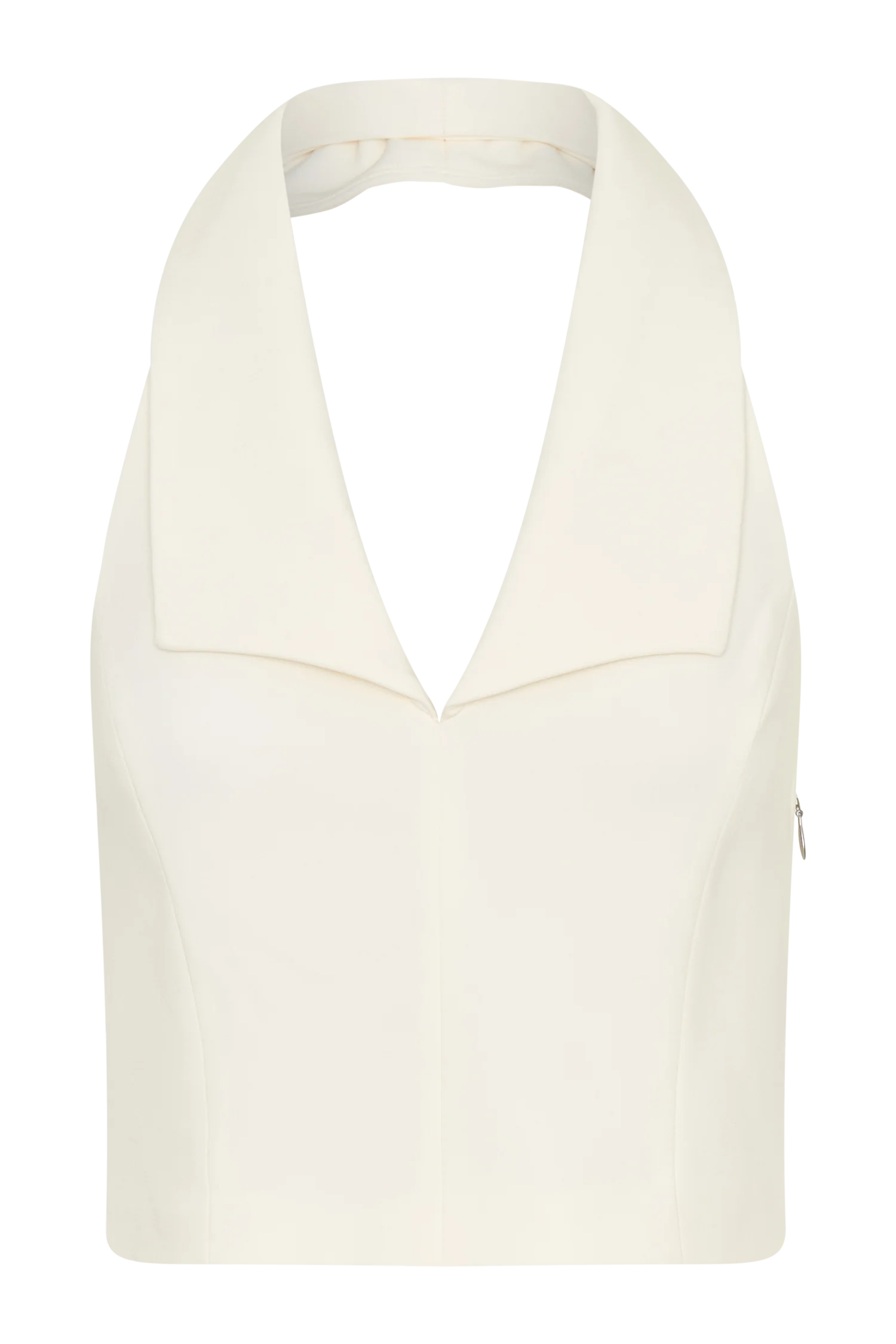 Calla Collared Sleeveless Halter Top - Ivory
