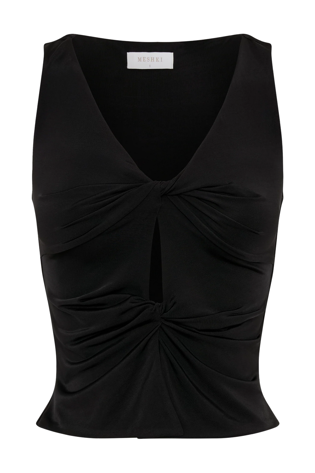 Millie Twist Sleeveless Top - Black