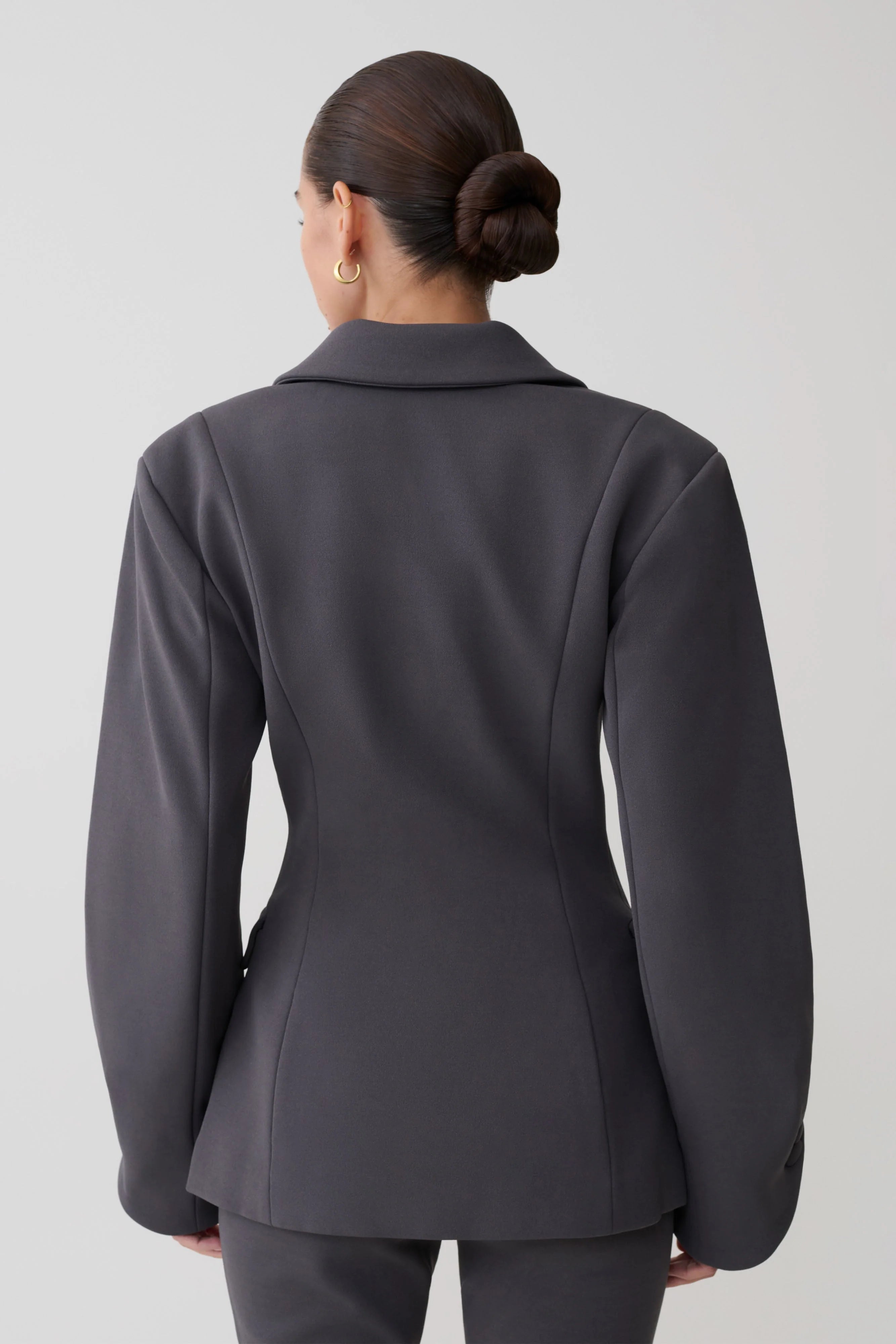 Wesley Structured Blazer - Charcoal Shadow