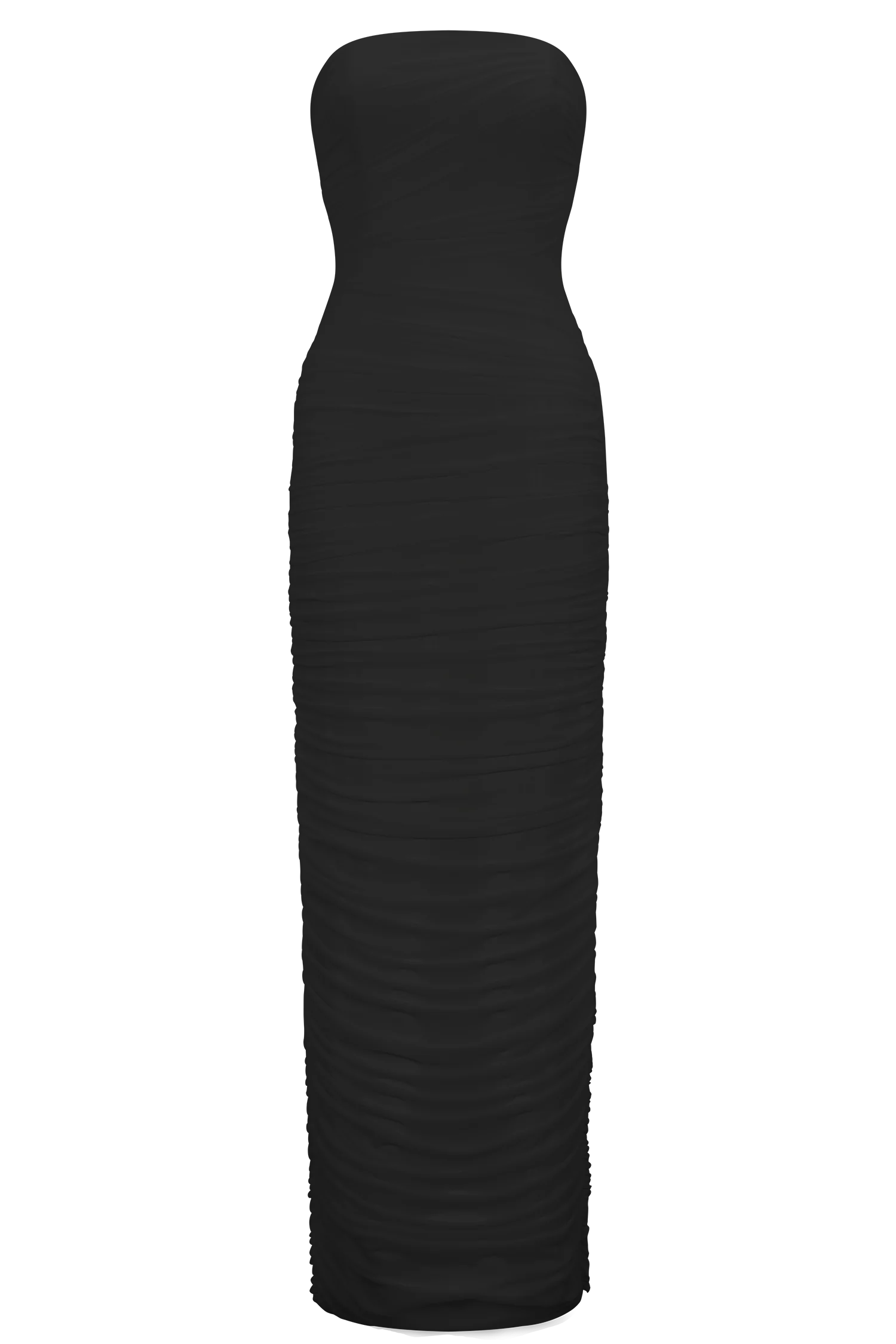 Jianna Strapless Mesh Maxi Dress - Black