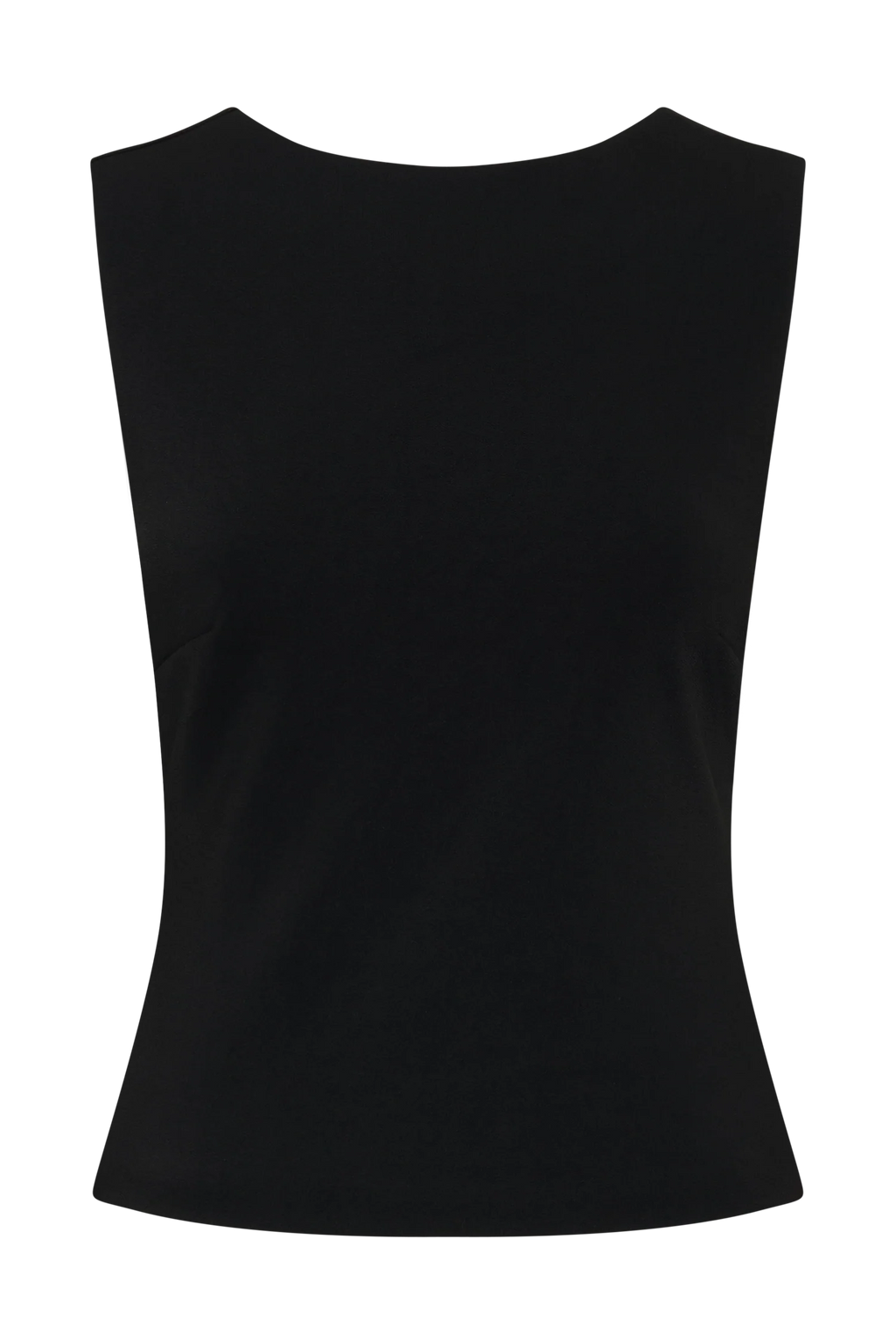 Kyra Open Back Scuba Crepe Top - Black