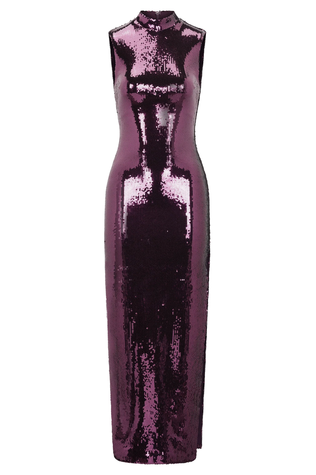 Veronica Sequin Midi Dress - Plum