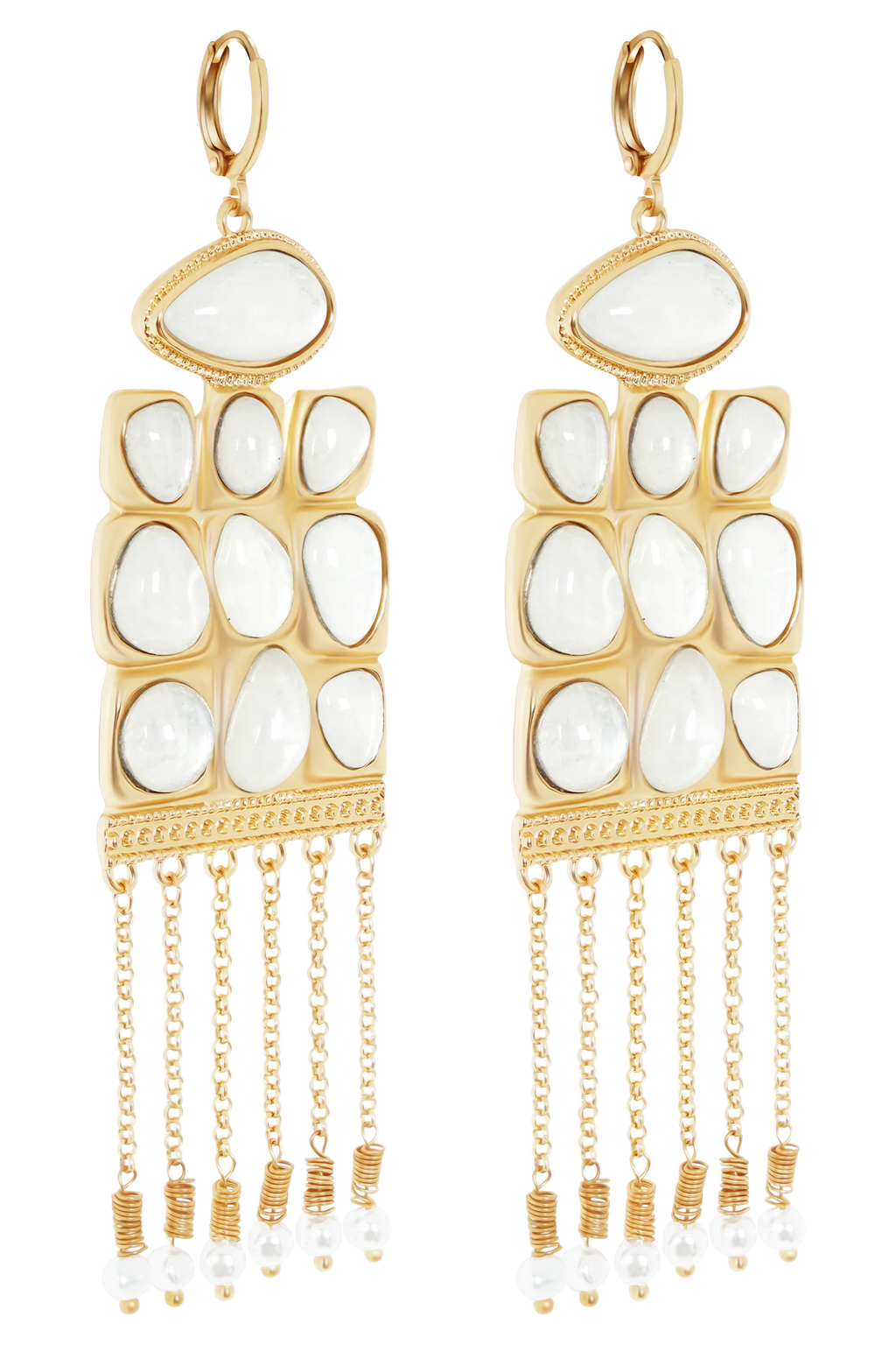 Annika Horizontal Resin Drop Earrings - Gold