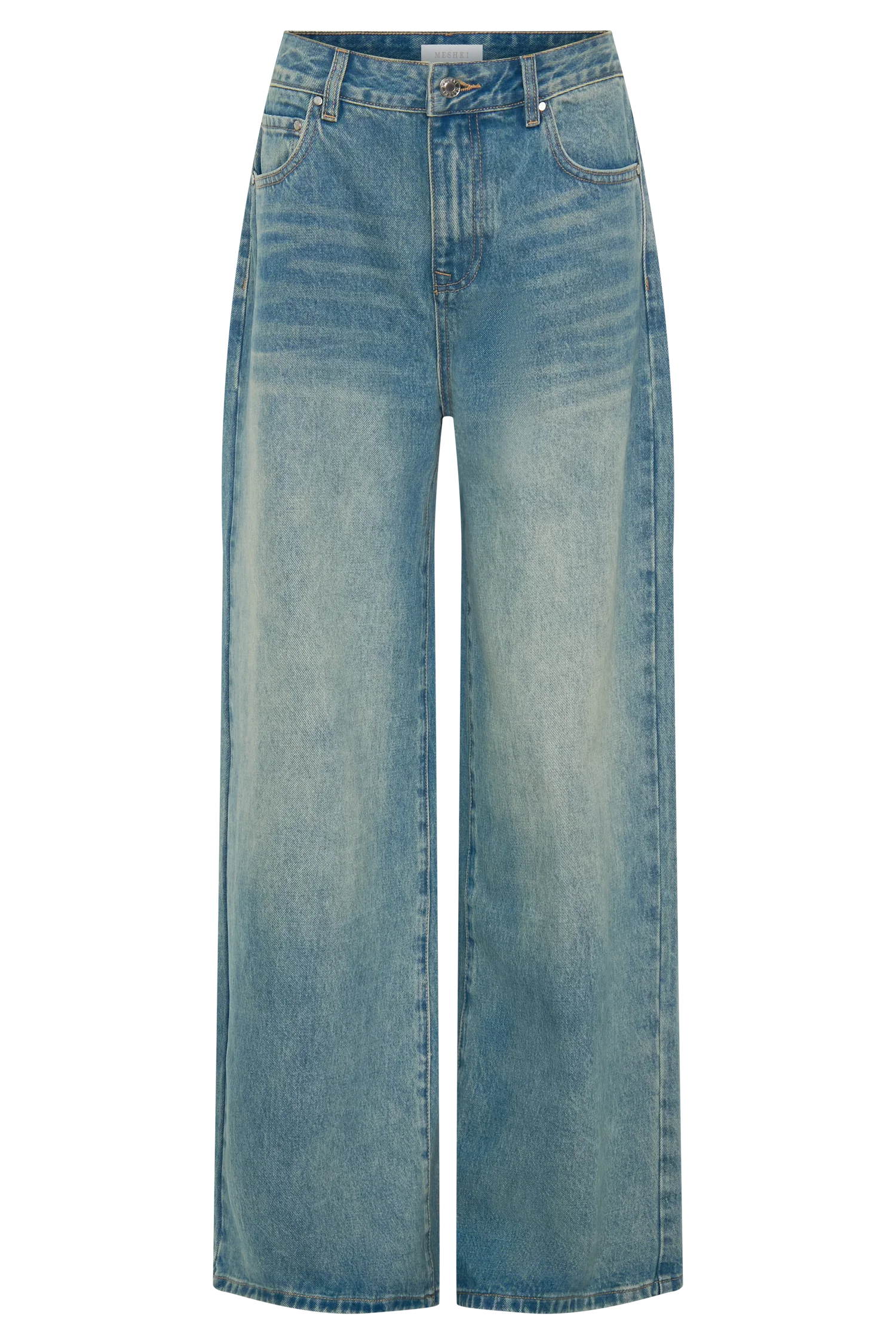 Romi Mid Rise Wide Leg Jeans - Faded Mid Blue