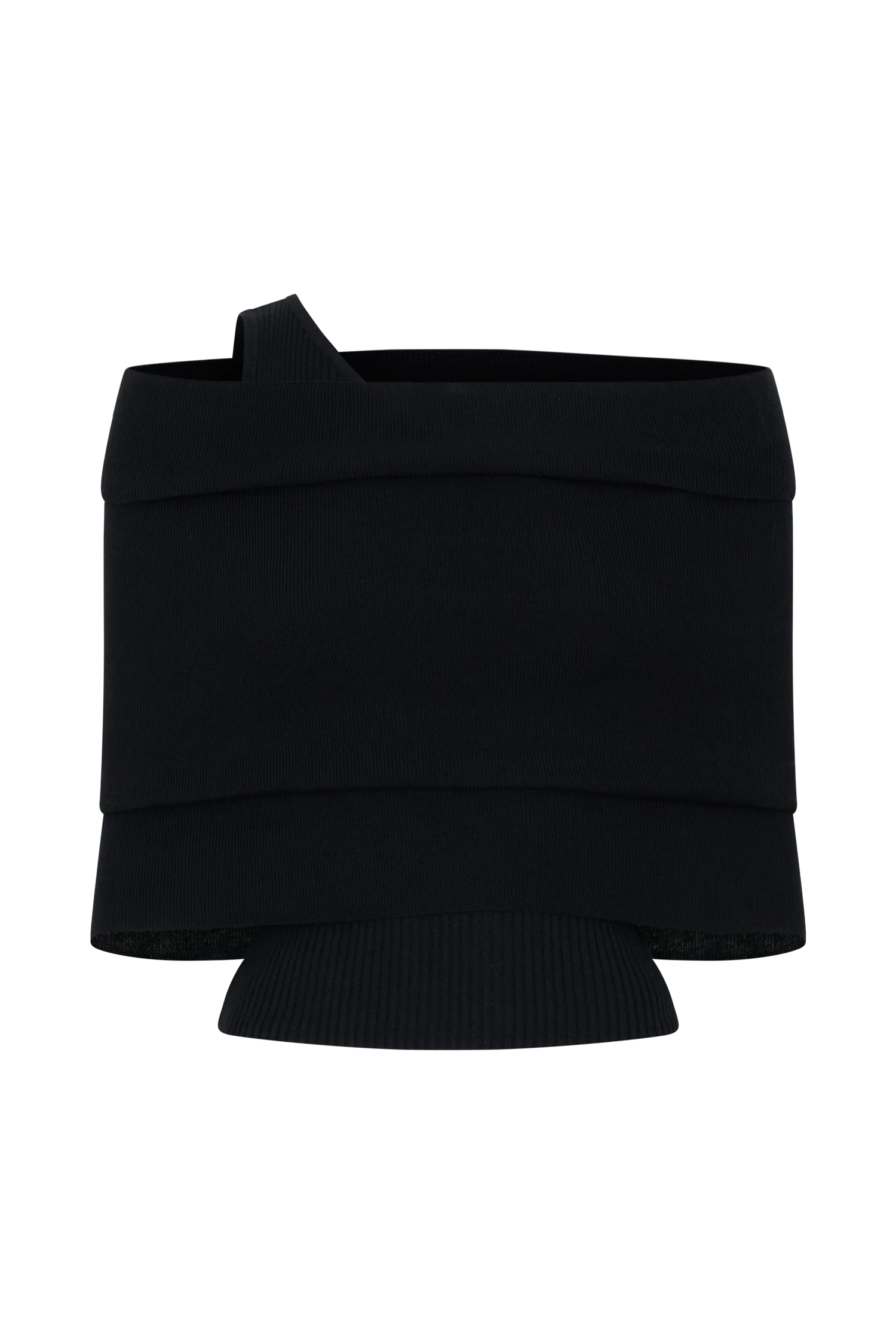 Sierra Asymmetrical Cashmere Blend Knit Top - Black