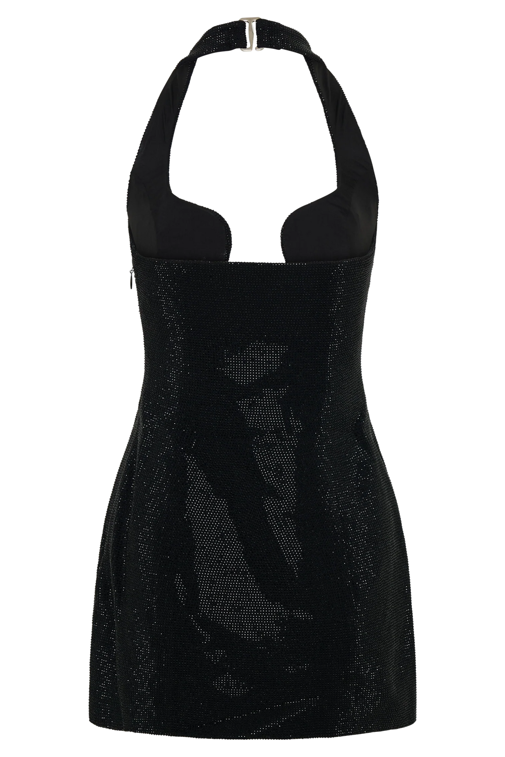 Raina Diamante Halter Mini Dress - Black