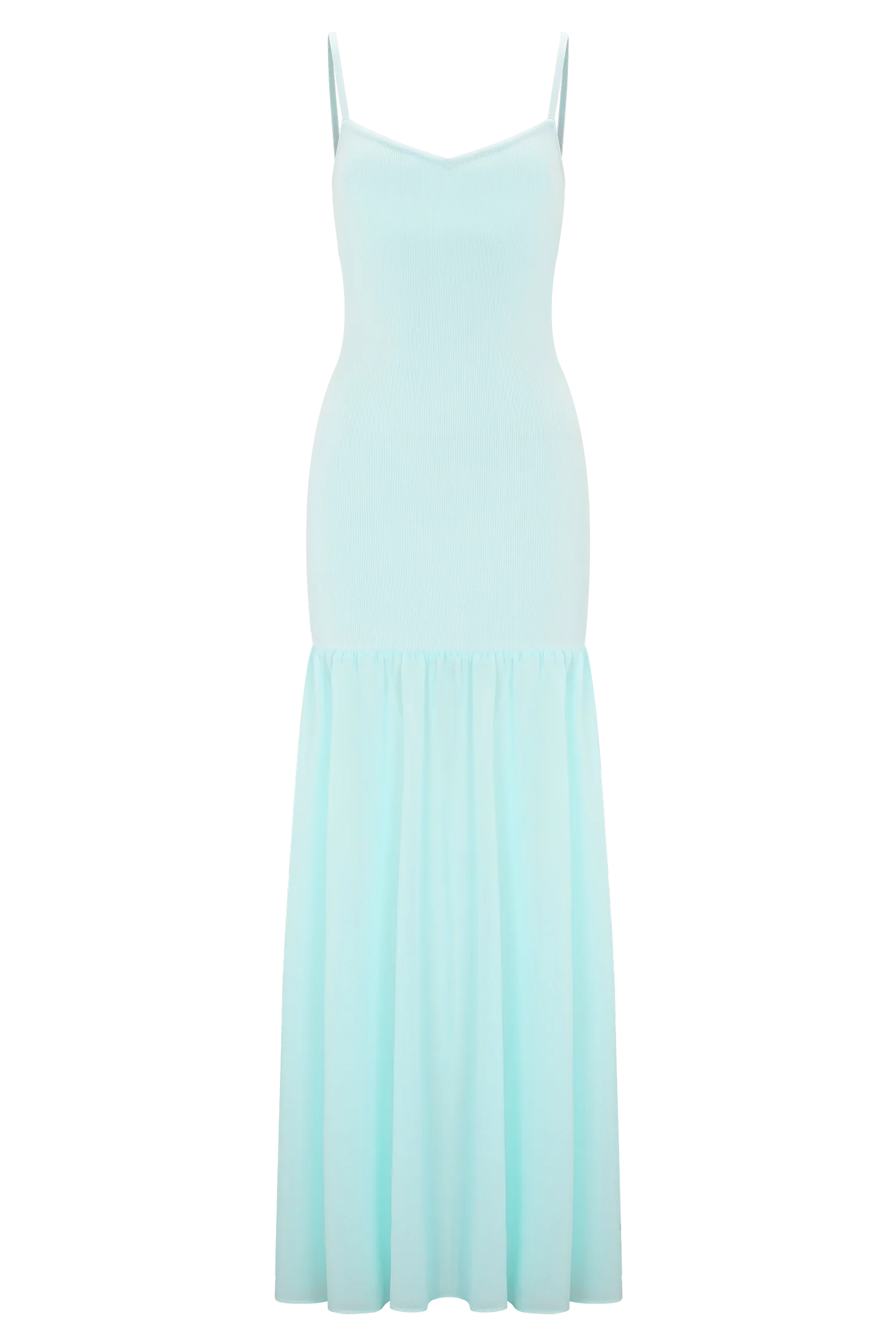 Deanne Bandage And Chiffon Knit Maxi Dress - Blue