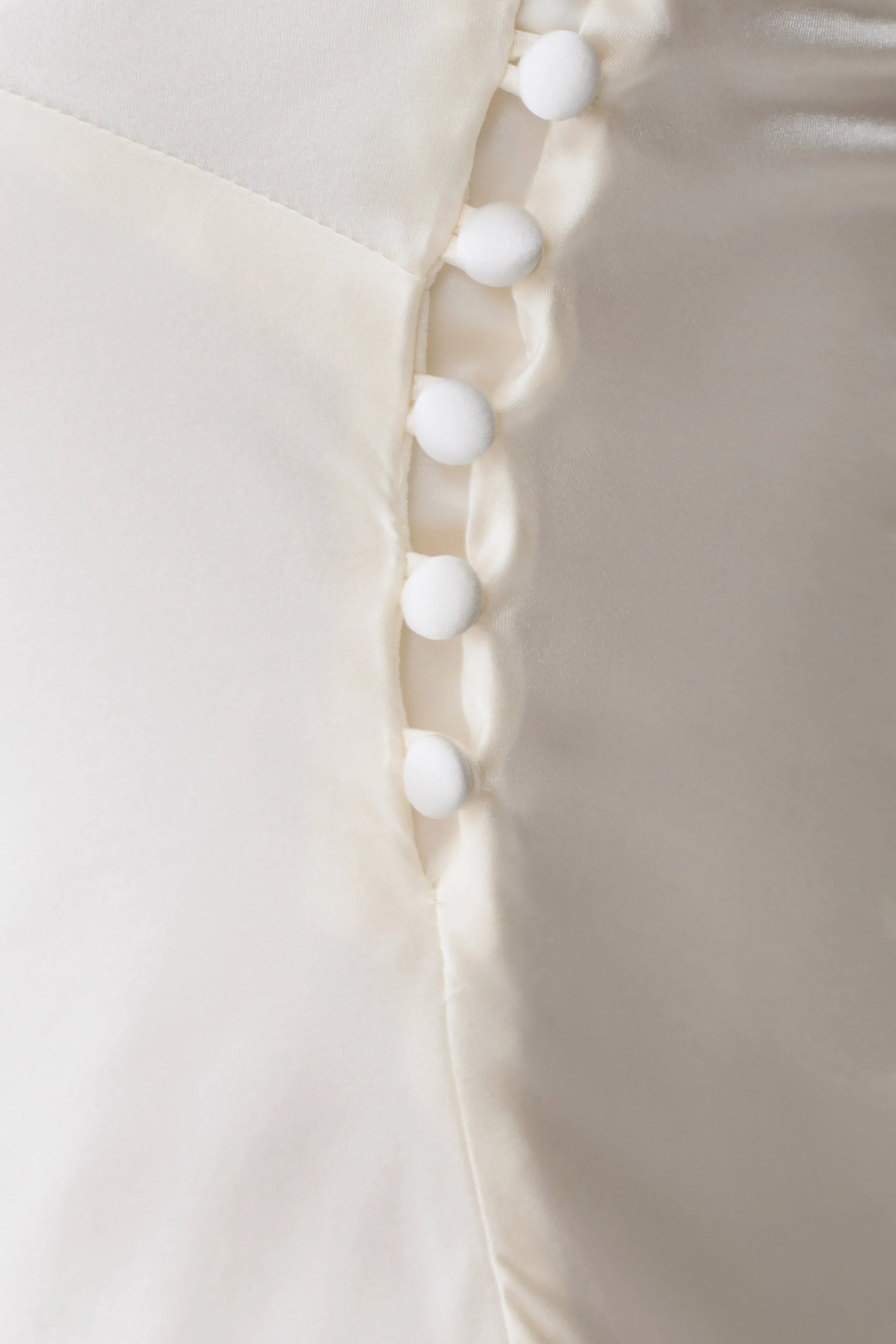 Kayla Silk Blend Strapless Asymmetric Top - Ivory