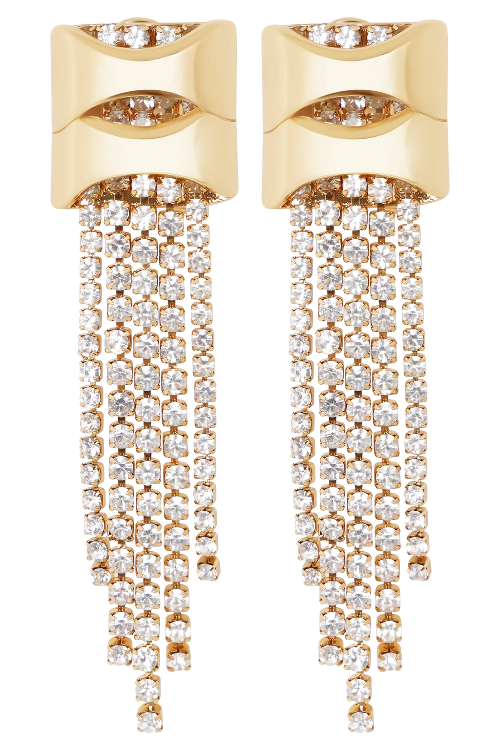 Shea Crystal Fringe Drop Earrings - Gold