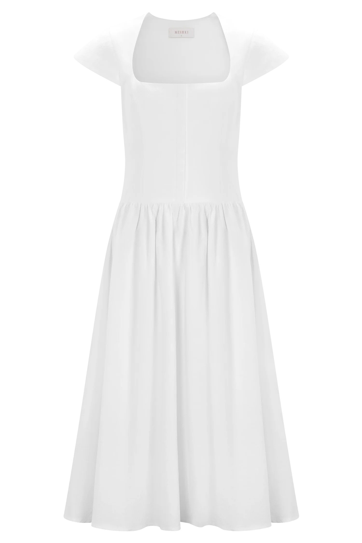Ayla Cotton Fit And Flare Midi Dress - White