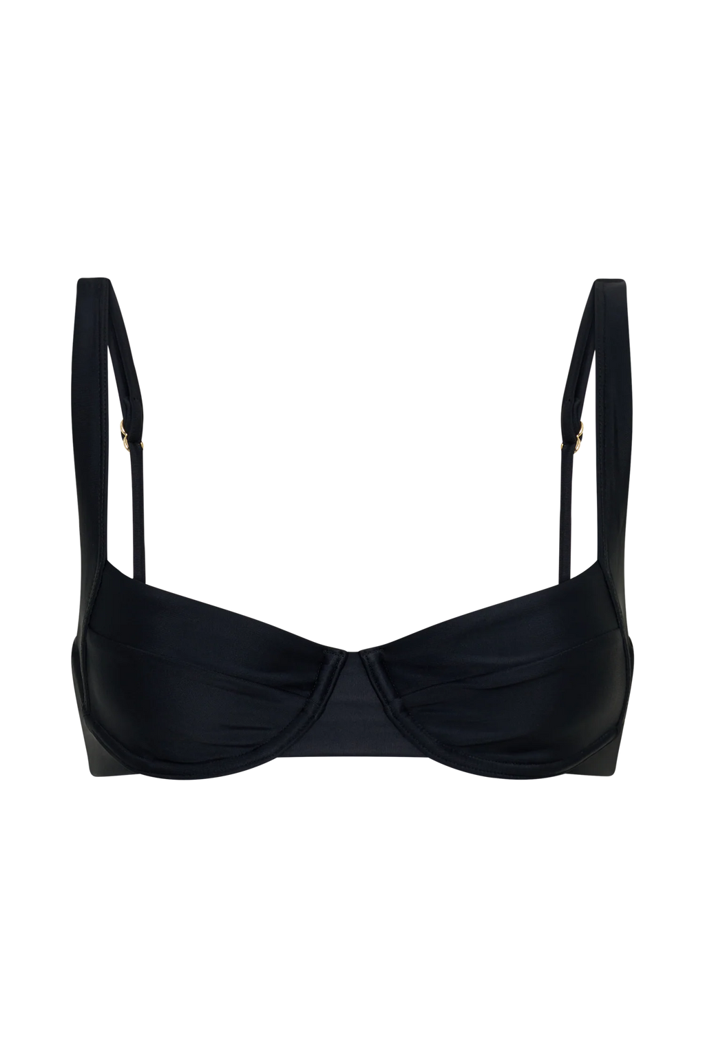 Abra Underwire Apex Bikini Top - Black