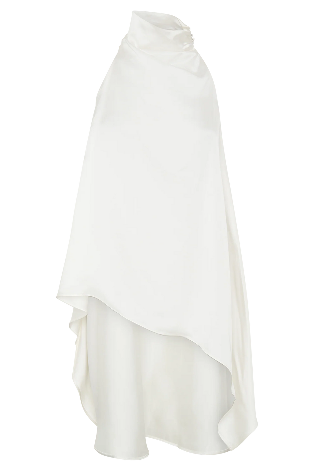 Sydney Asymmetrical Satin Halter Top - Ivory
