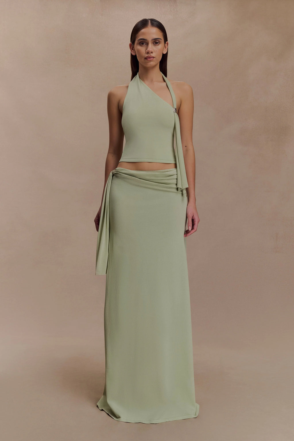 Xanthia Knit Halter Top - Pastel Green