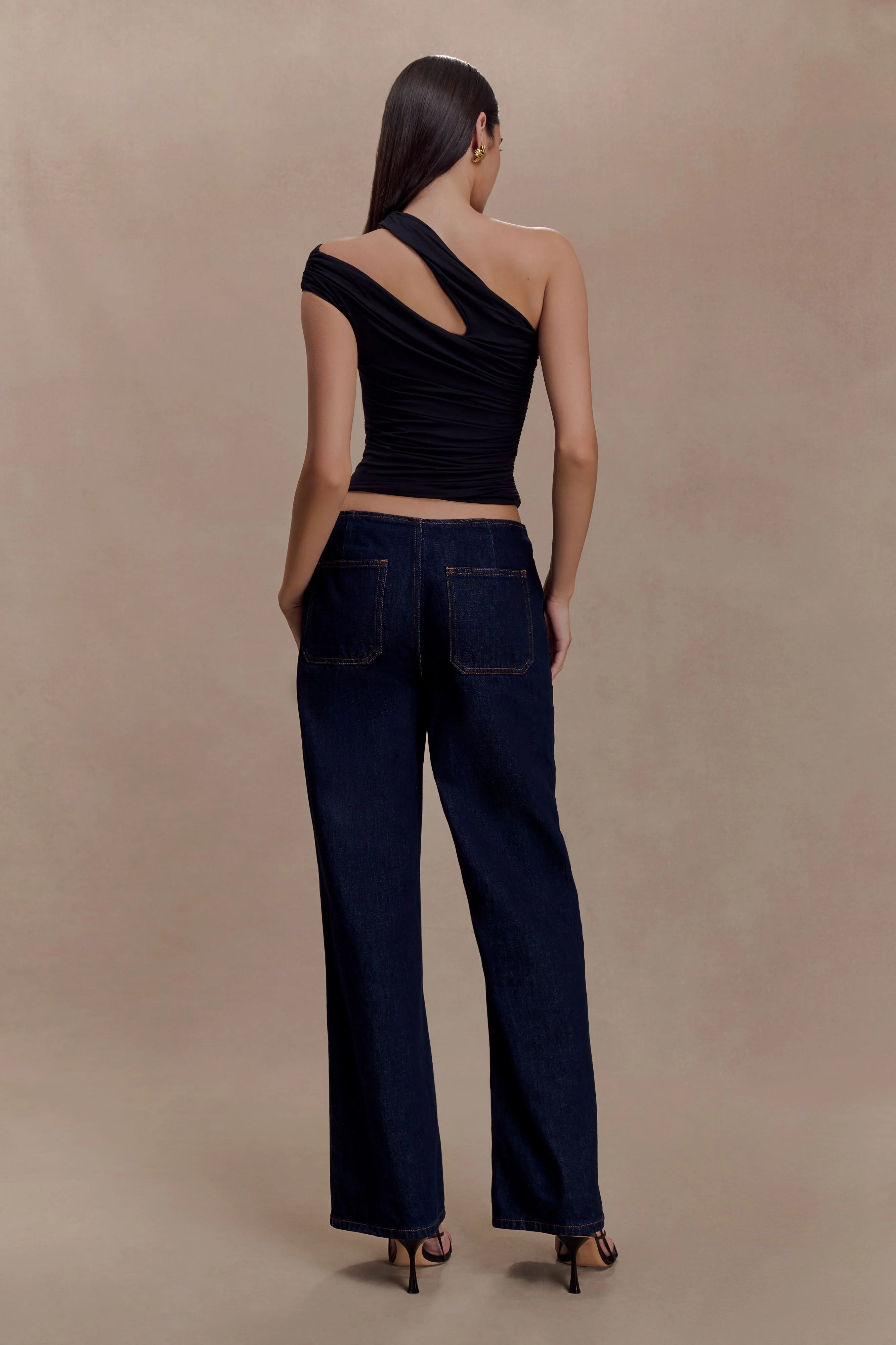 Anna One Shoulder Modal Top - Black