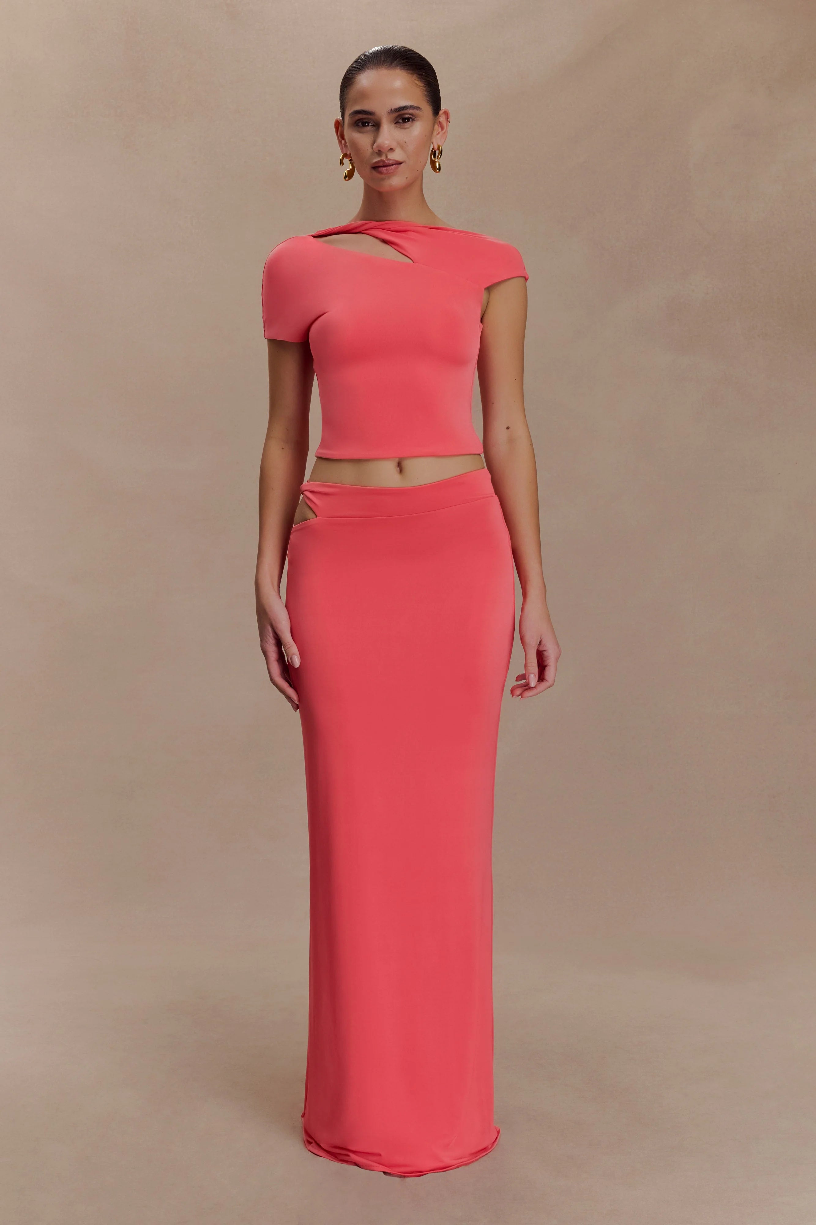Haven Slinky Twist Top - Coral