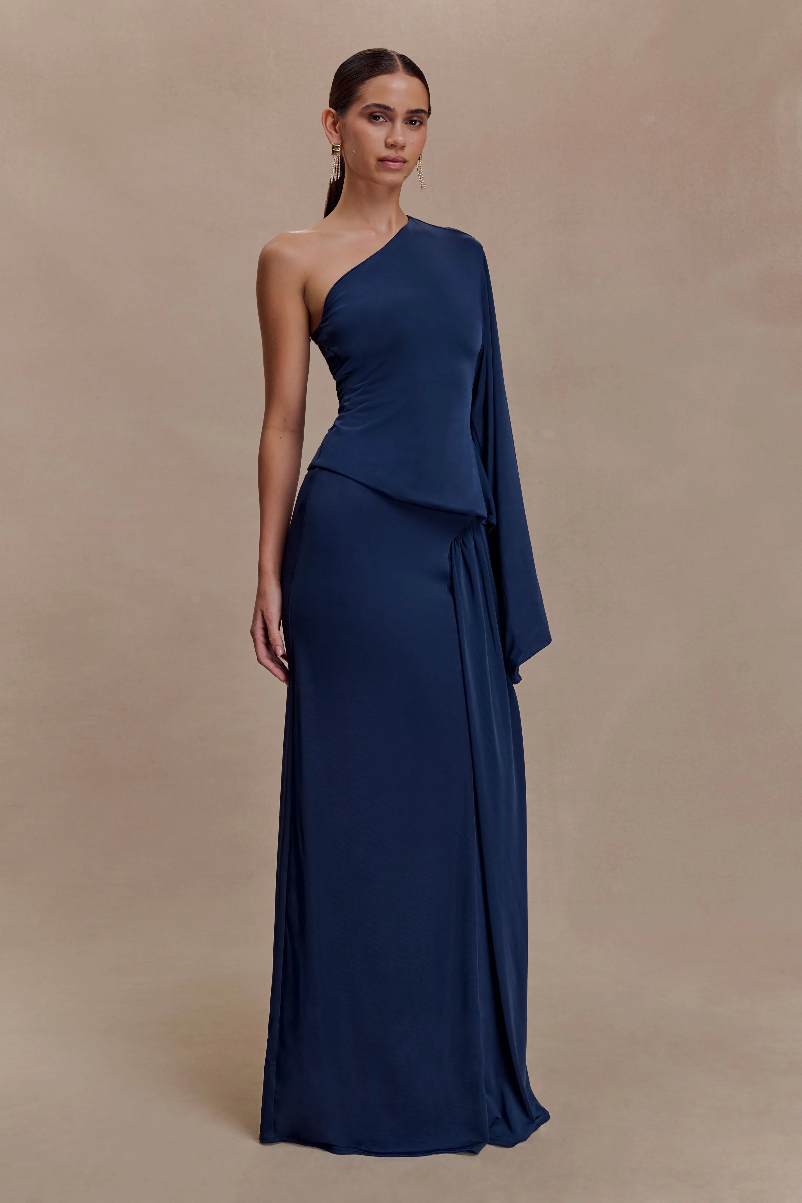Vivica Slinky One Shoulder Top - Midnight Navy