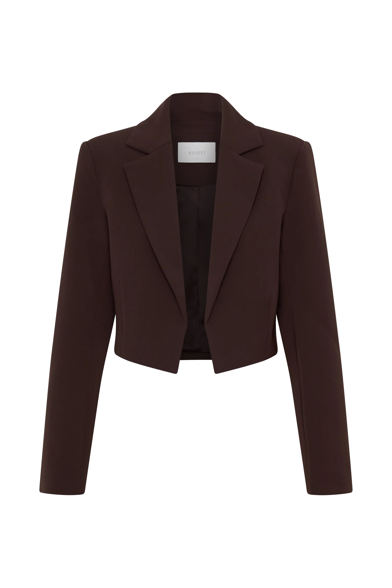Simone Cropped Suiting Blazer - Dark Chocolate