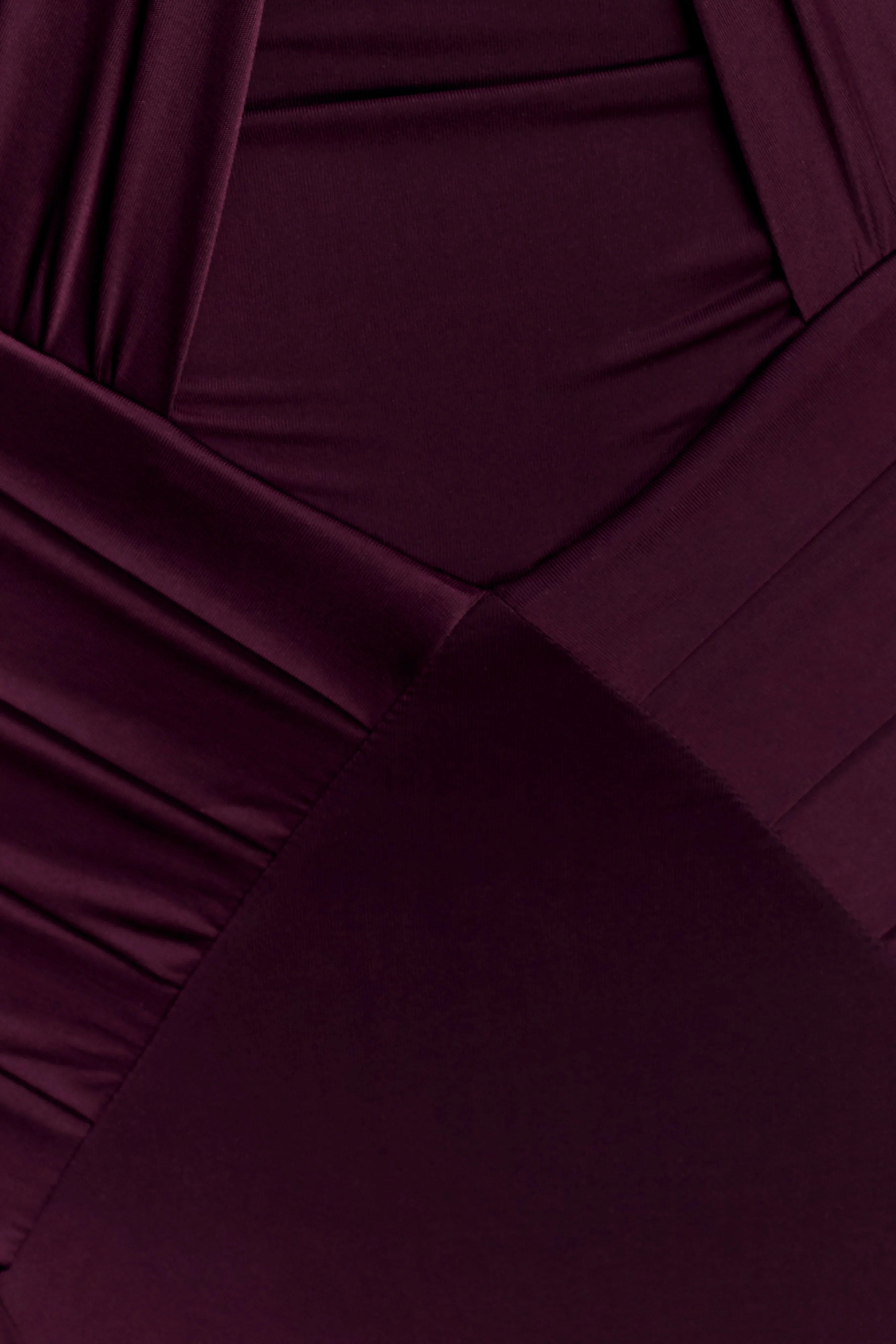 Indira Gathered Slinky Halter Maxi Dress - Mahogany