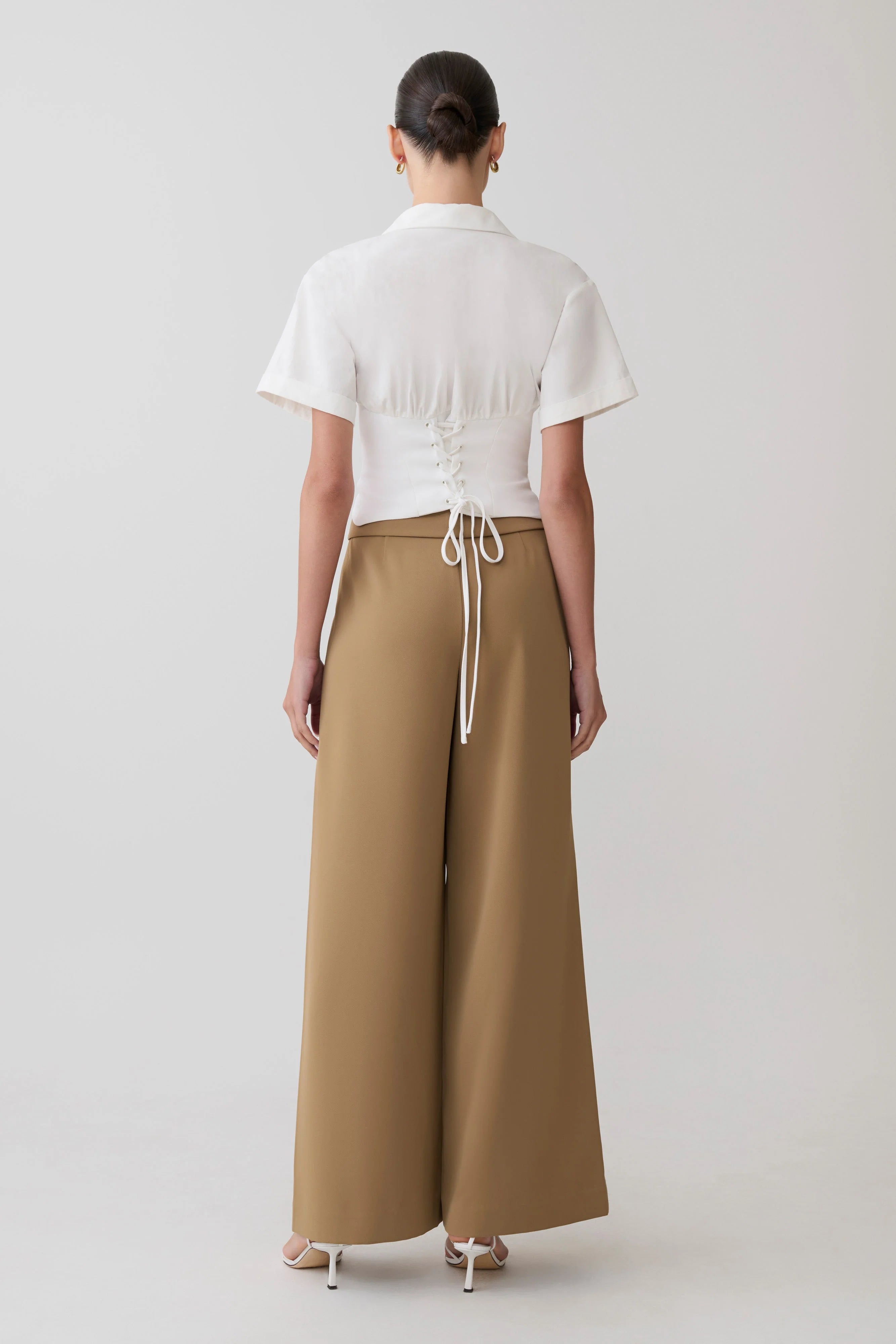 Tanya Wide Leg Suiting Pants - Camel