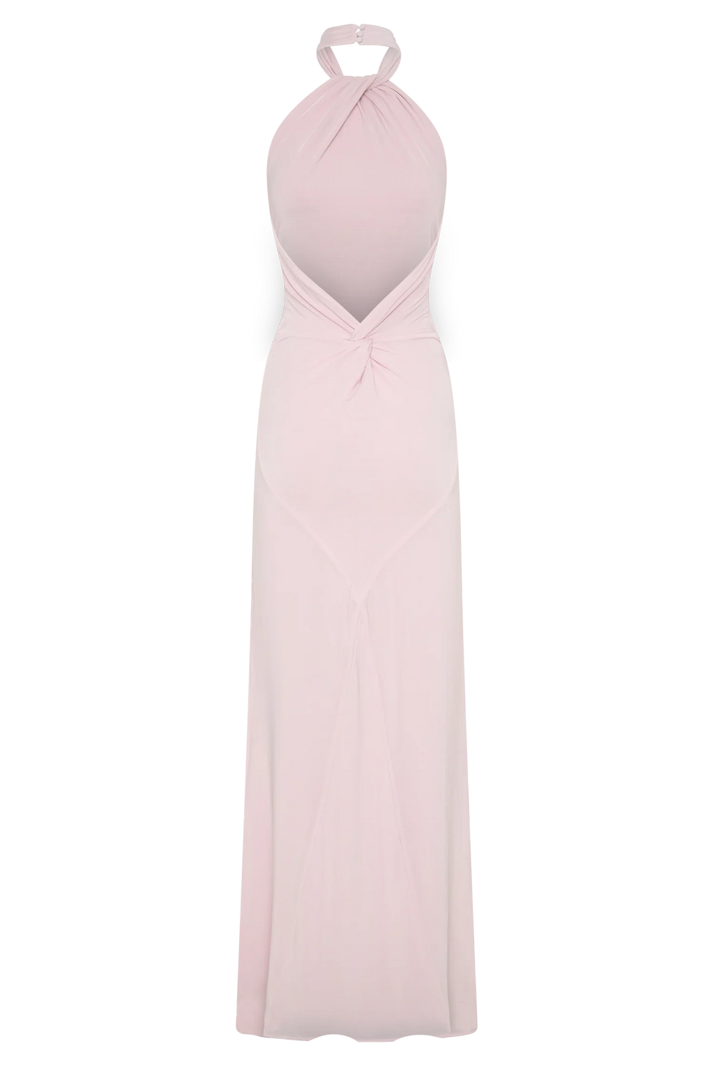 Elyna Slinky Halter Maxi Dress - Pale Pink