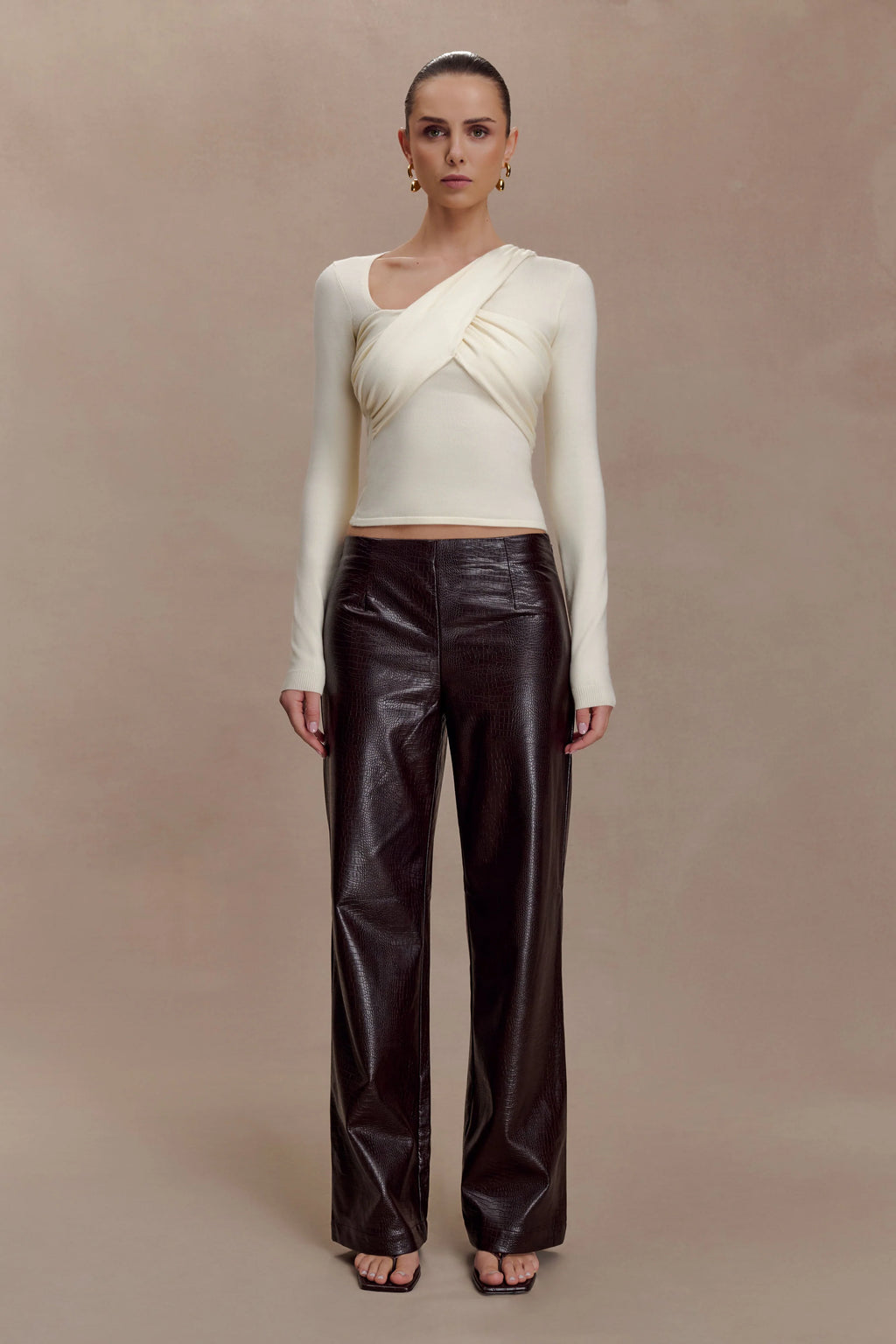 Kaylen Knit Long Sleeve Top - Ivory