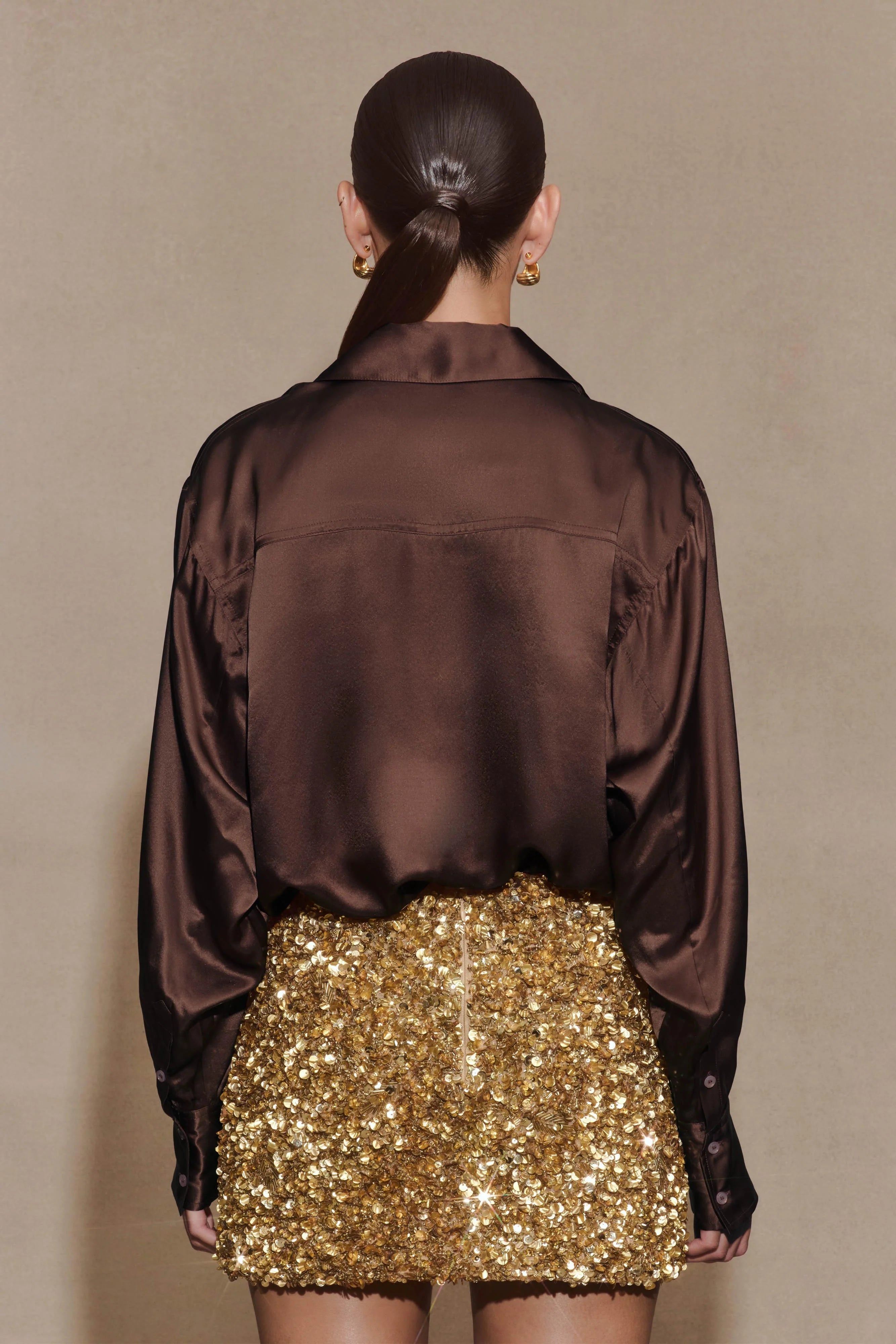 Porter Hand Beaded Mini Skirt - Gold