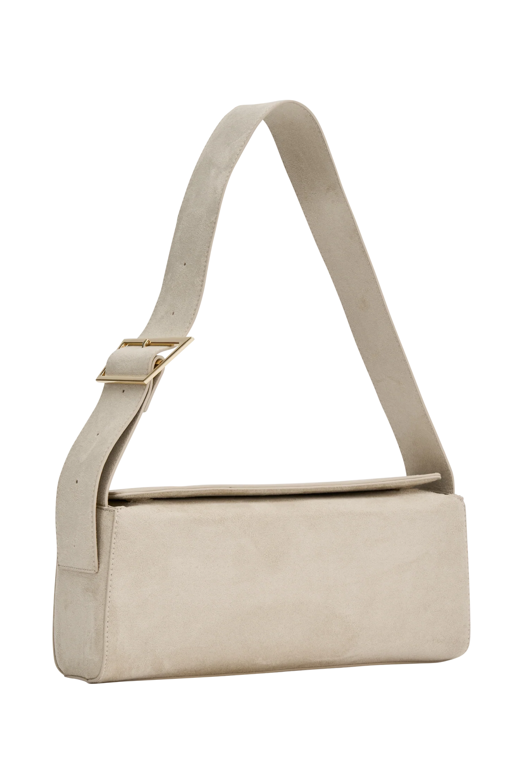 Maria Faux Suede Shoulder Bag - Stone