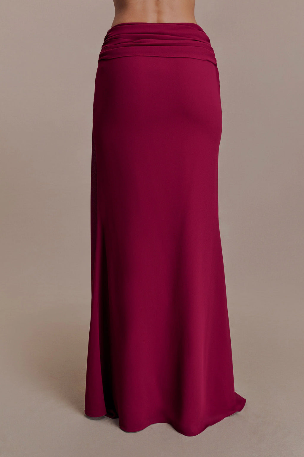 Celina Chiffon Overlay Maxi Skirt - Cherry Red