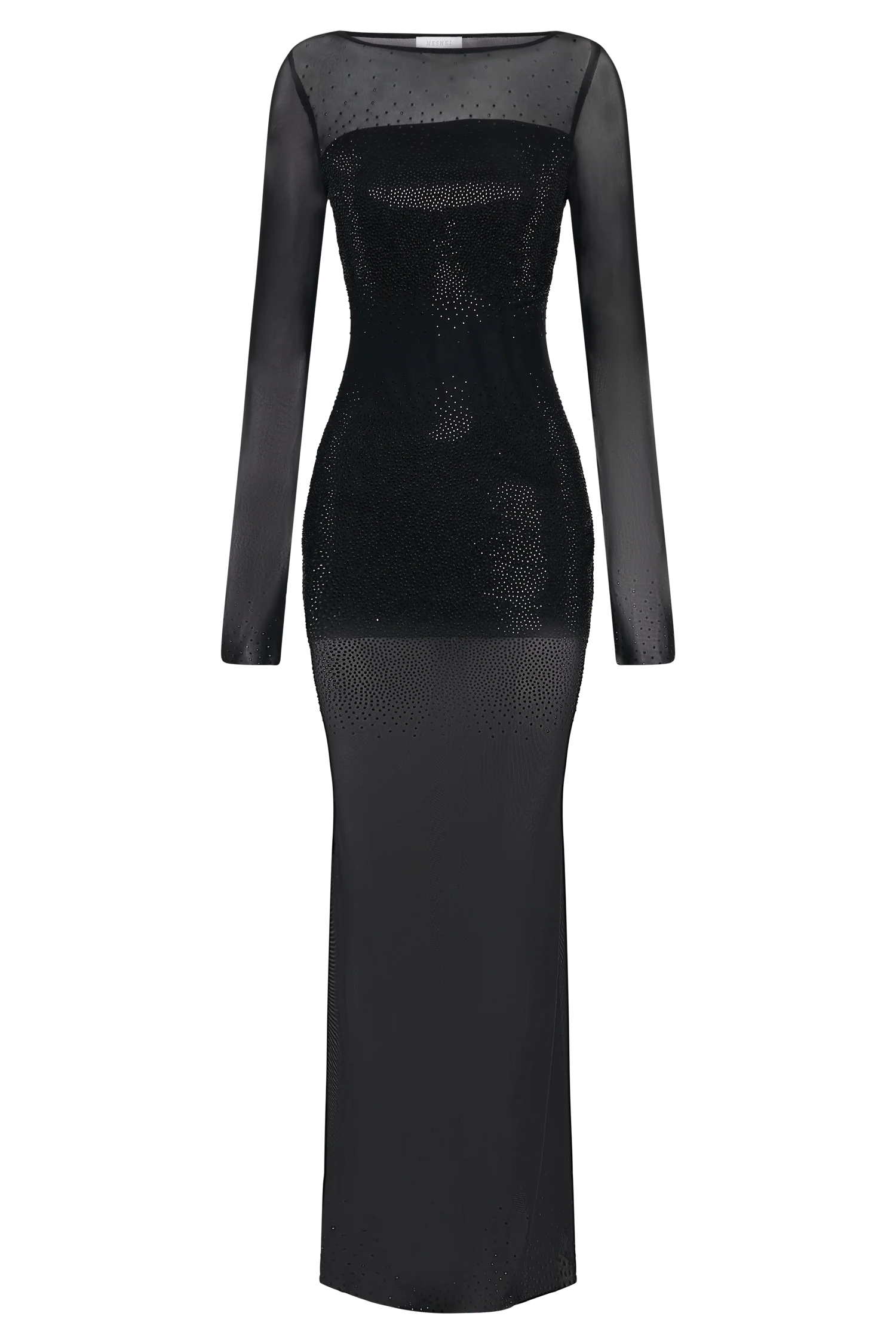 Lior Mesh Maxi Dress With Hotfix - Black