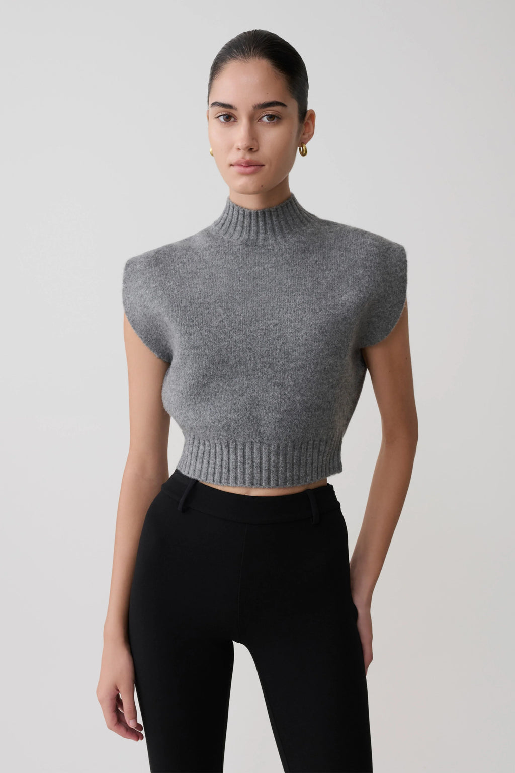 Niko Knit Oversized Top - Charcoal
