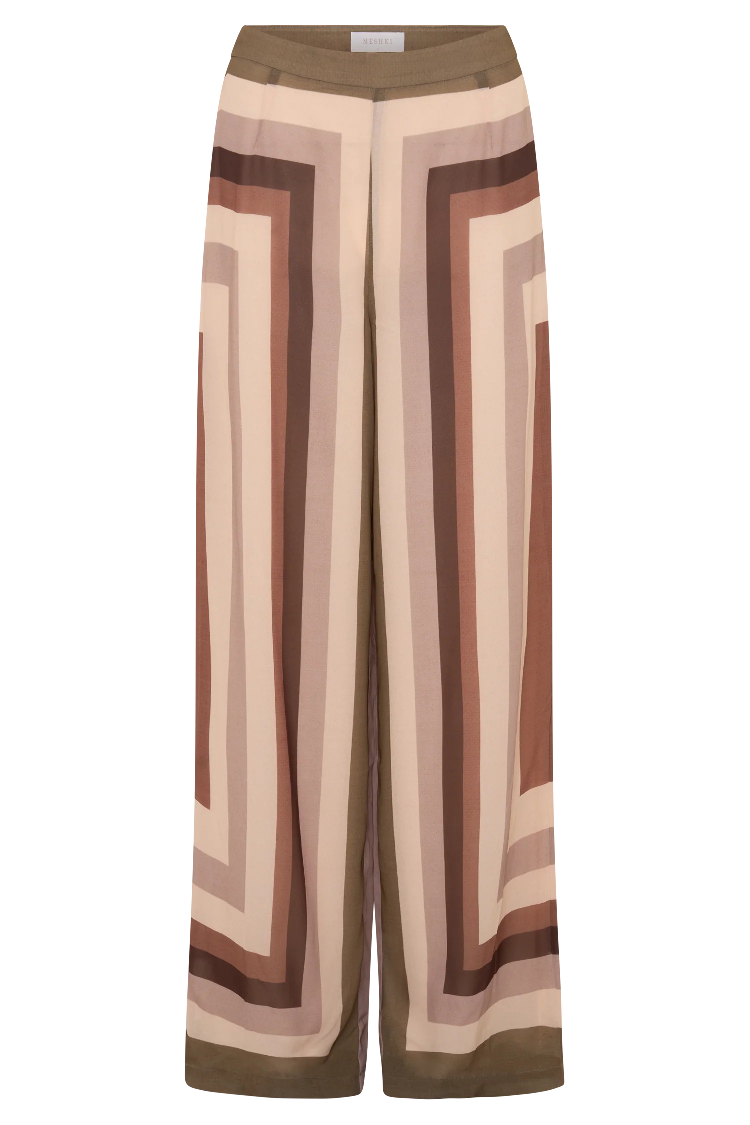 Rachel Chiffon Straight Leg Pants - Multi Stripe