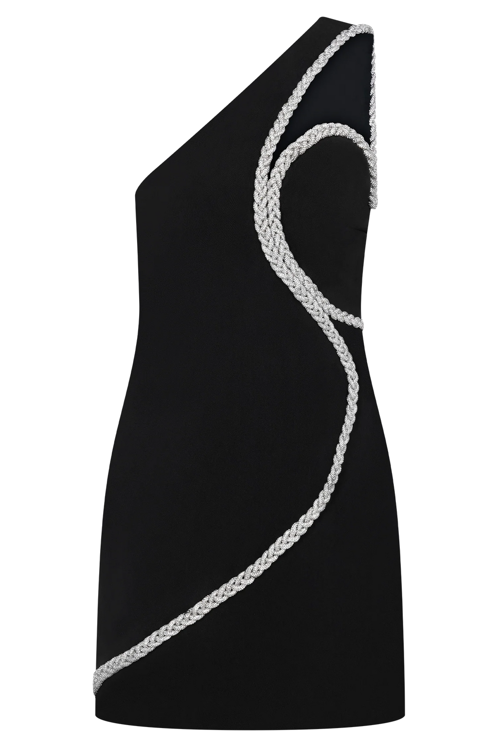 Eleonora Diamante Trim Mini Dress - Black
