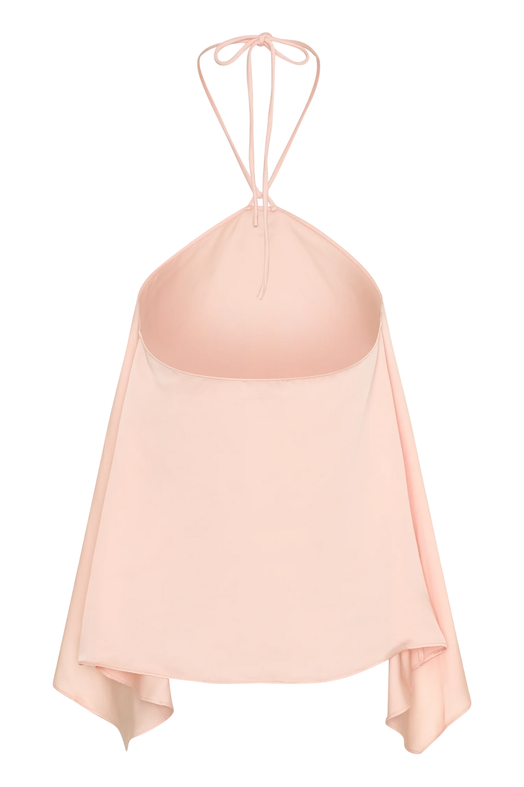 Adelaide Draped Satin Halter Top - Peach