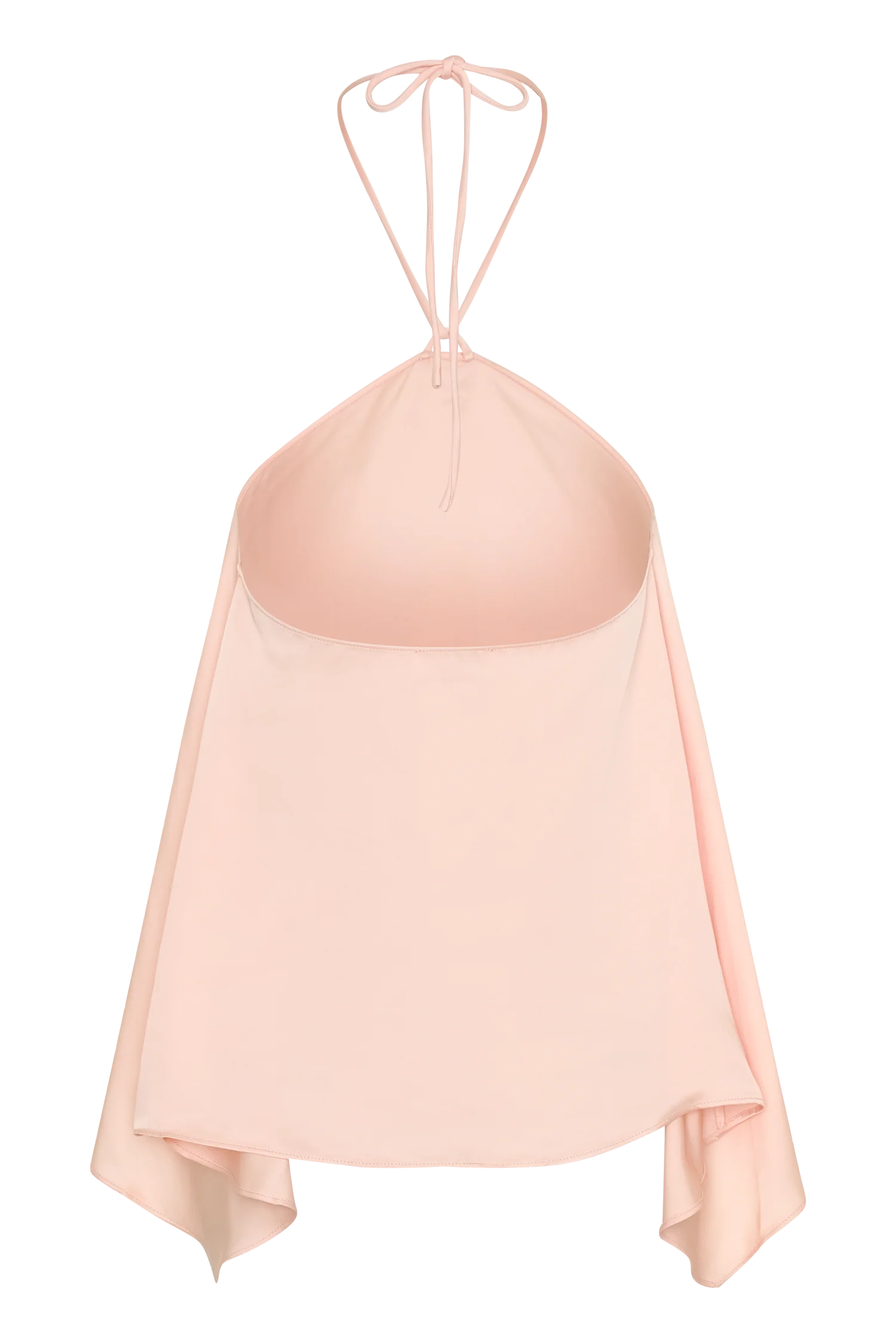 Adelaide Draped Satin Halter Top - Peach