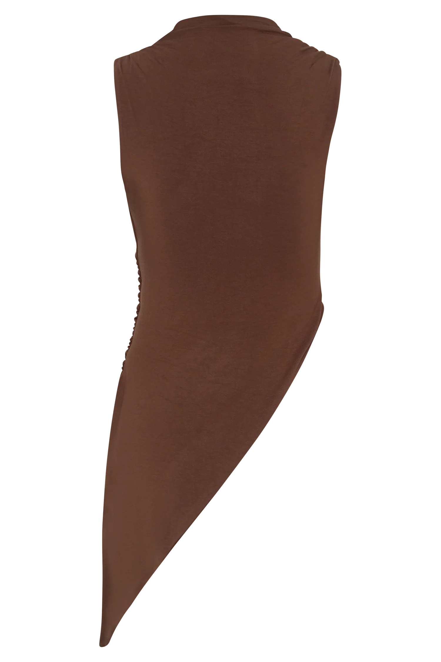 Suong High Neck Gathered Top - Mocha