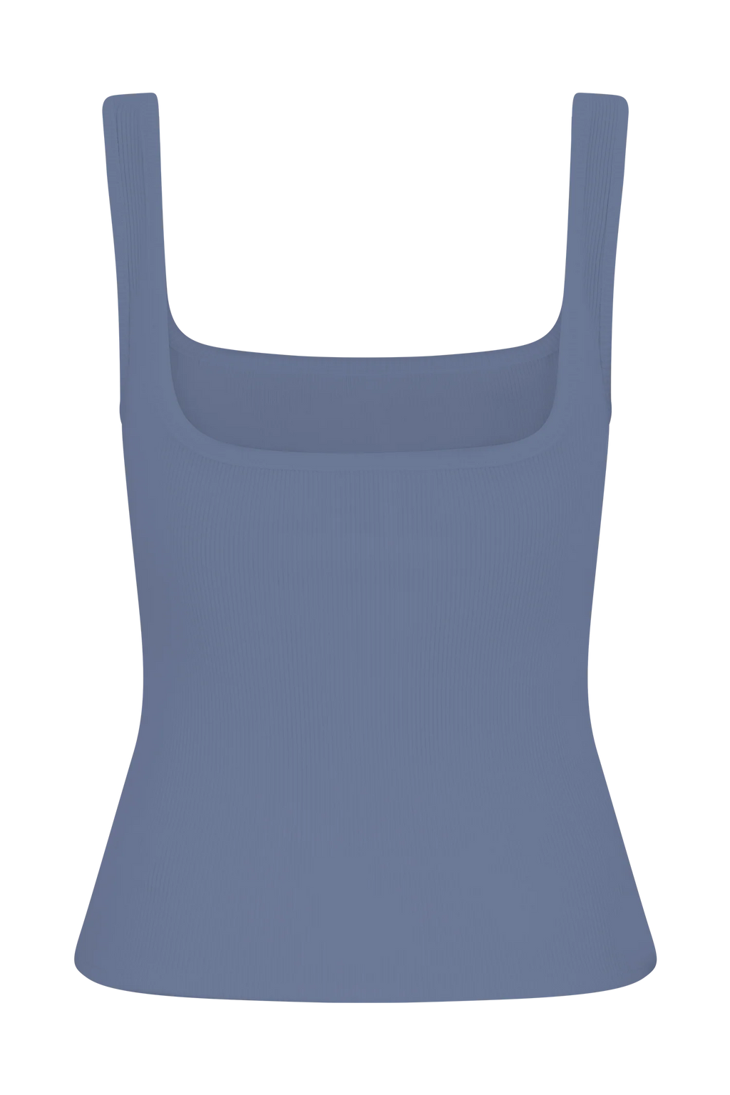 Aisling Ribbed Square Neck Sleeveless Top - Cornflower Blue