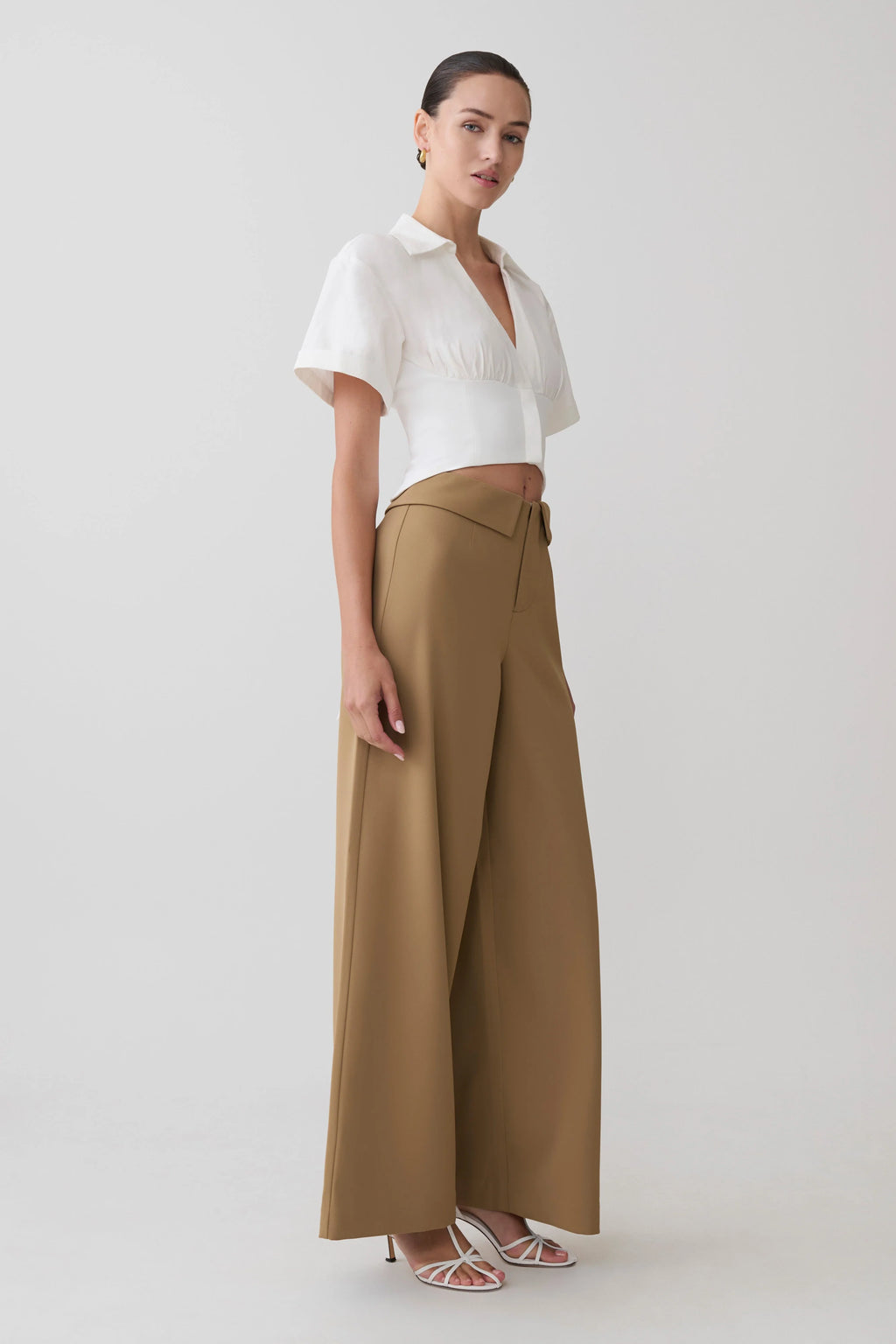 Tanya Wide Leg Suiting Pants - Camel