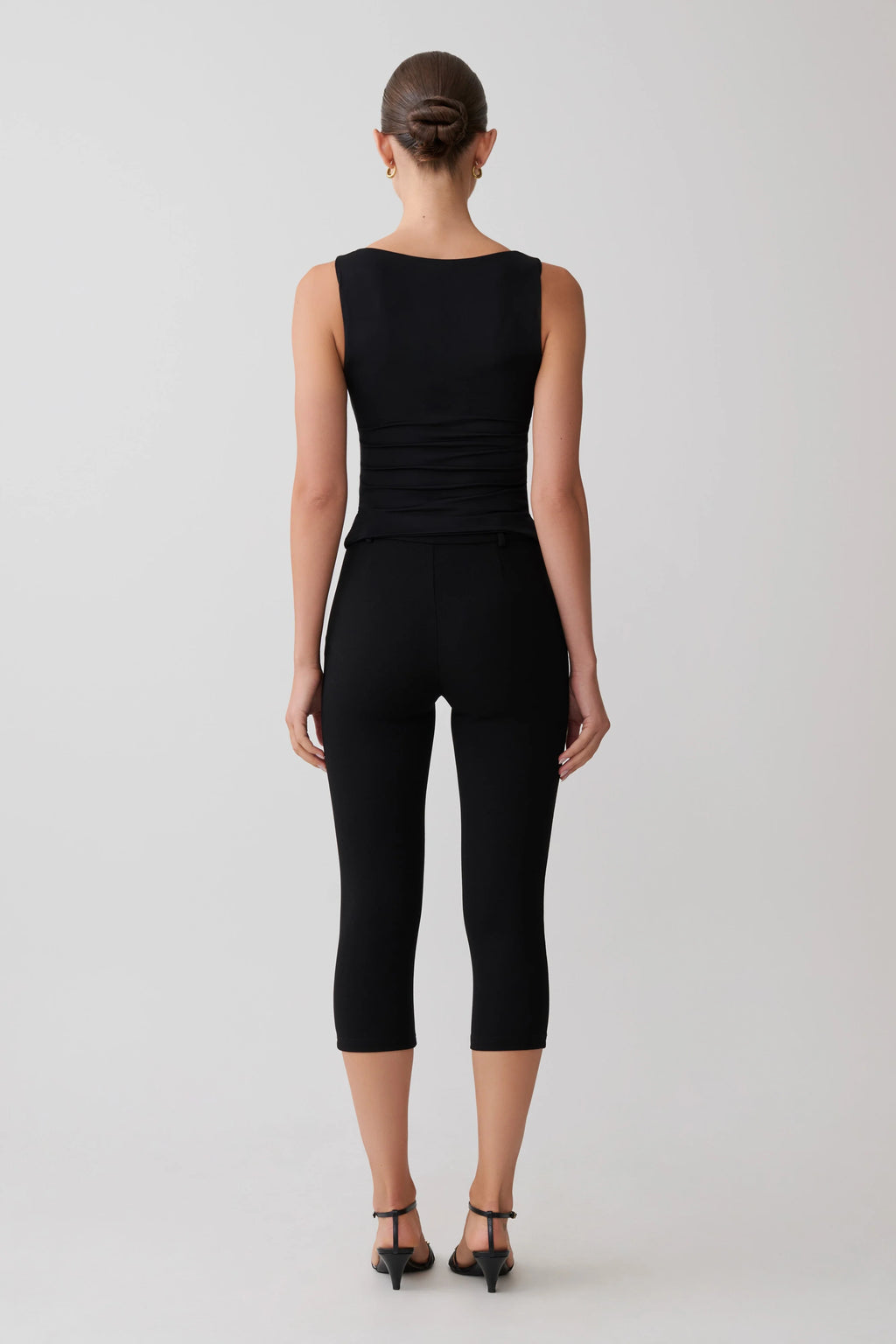 Millie Twist Sleeveless Top - Black
