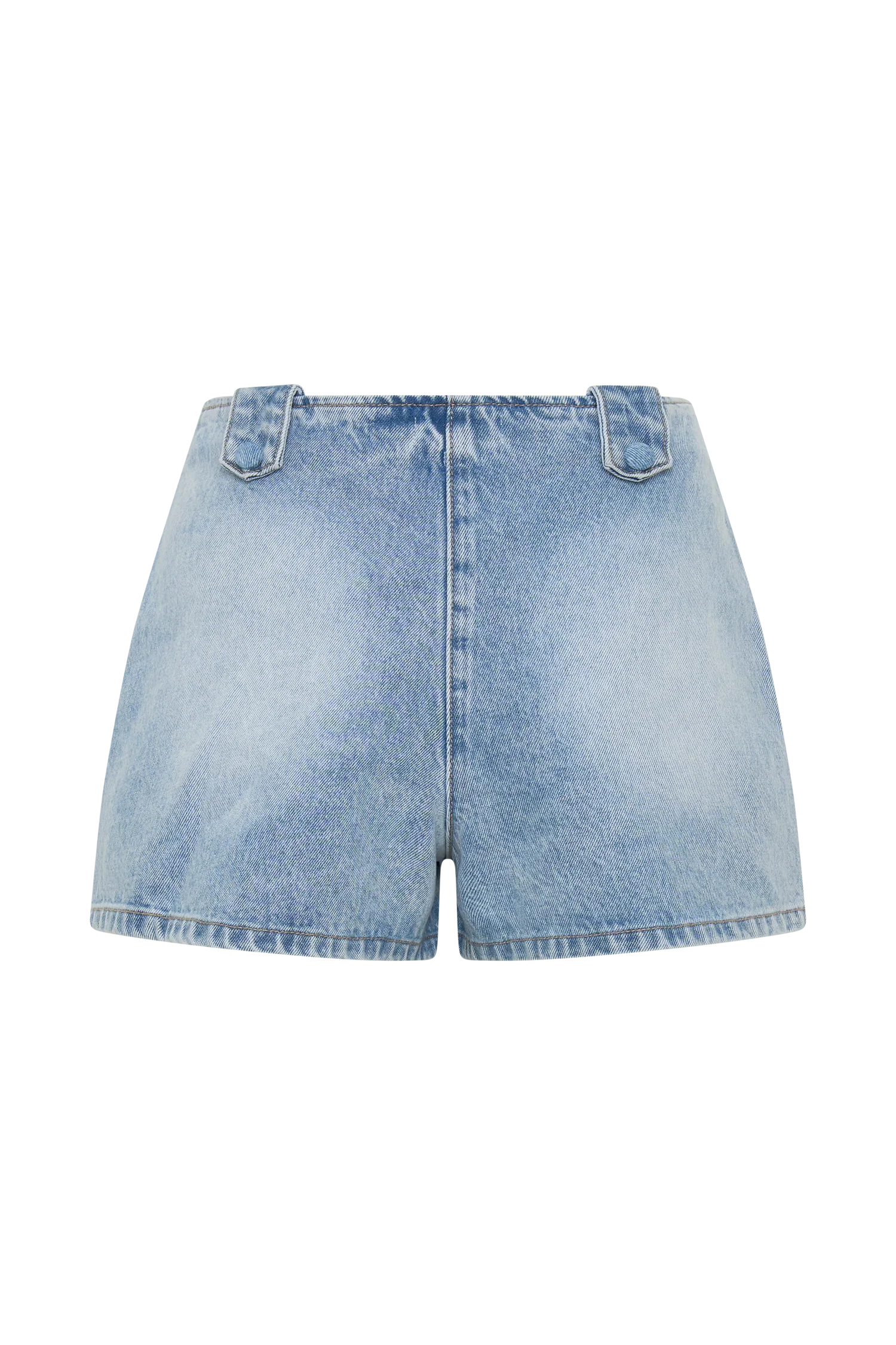 Erin Mid Rise Denim Shorts - Washed Light Blue