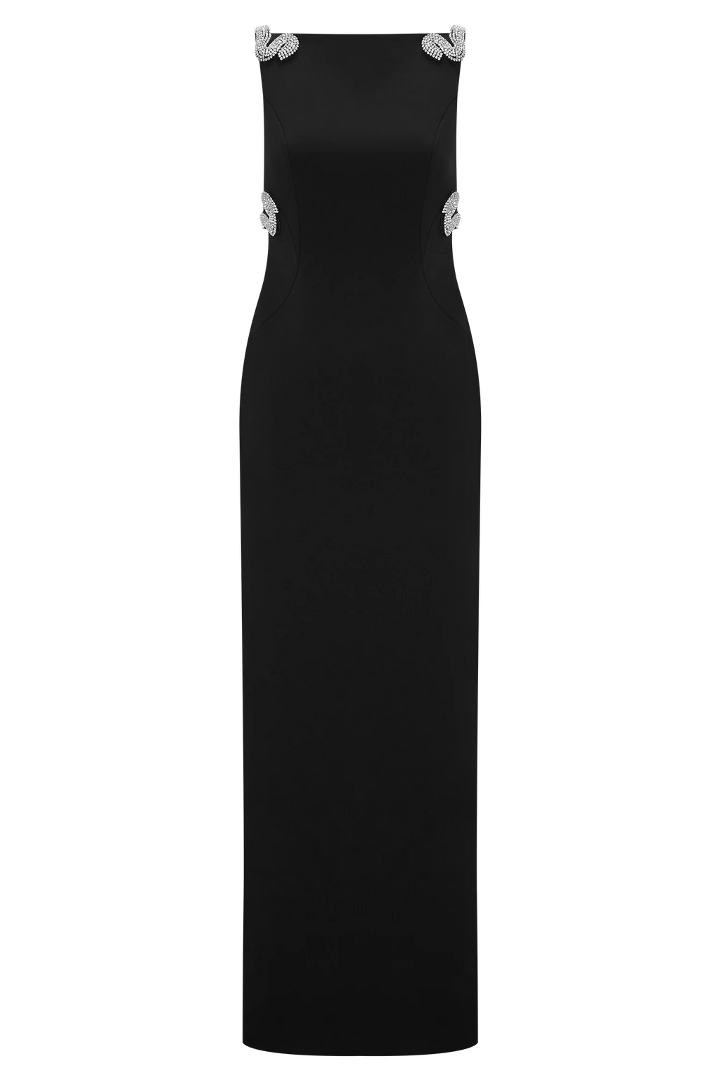 Lorde Embellished Crepe Maxi Dress - Black